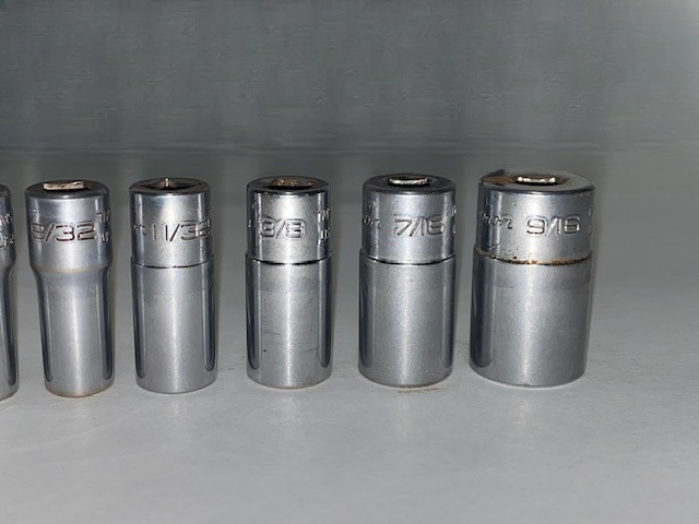 Snap-On 110TMSY 9pc 1/4″ Drive 6-Point SAE Flank Drive® Semi-Deep Sockets