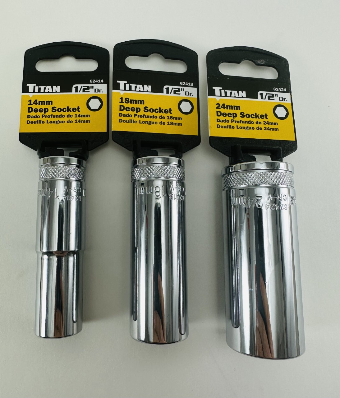 Titan INDIVIDUAL 1/2” Drive Deep Metric Socket Choose From 10mm – 32mm
