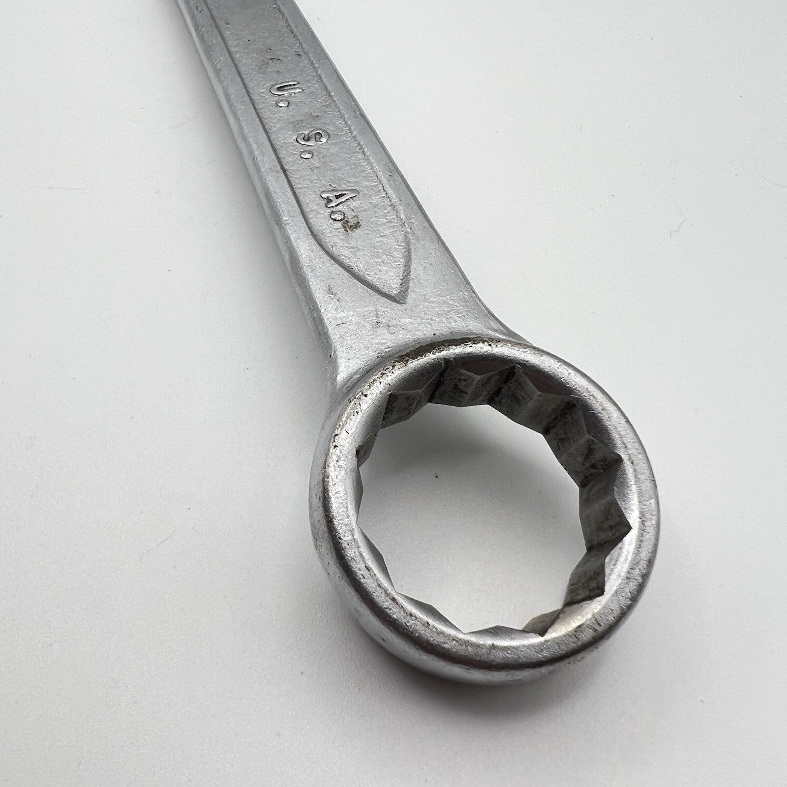 Indestro USA 1083 1-1/8” SAE 12 Point Combination Wrench Vintage Engravings