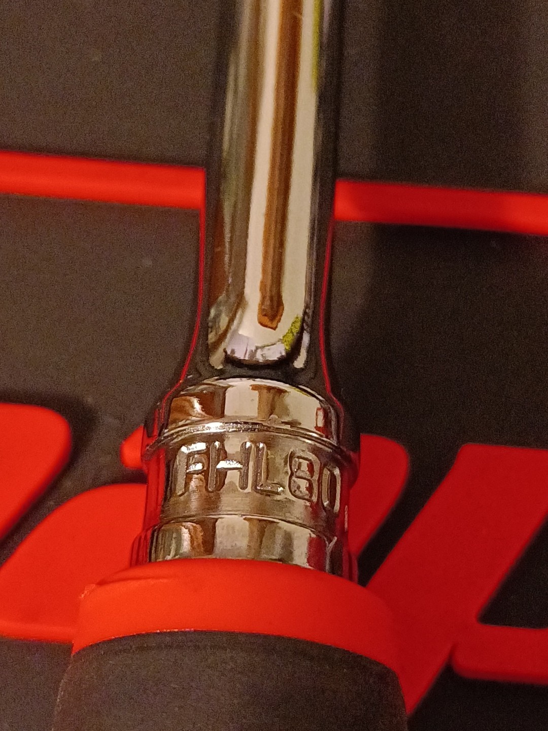 Snap-on FHL80 3/8″ Drive RED Soft Grip LONG Fixed Head Ratchet 🌟 Mint