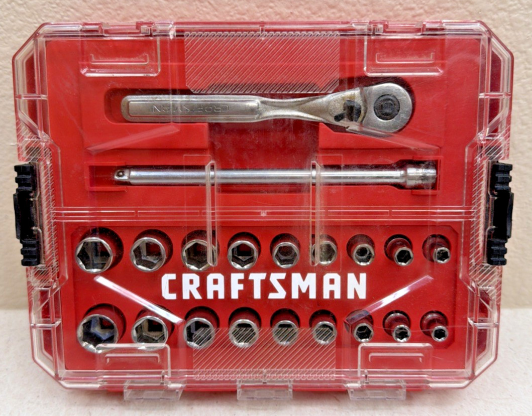 Craftsman 20pc 1/4″ Drive Socket Set SAE & Metric CMMT12108 W/ Case