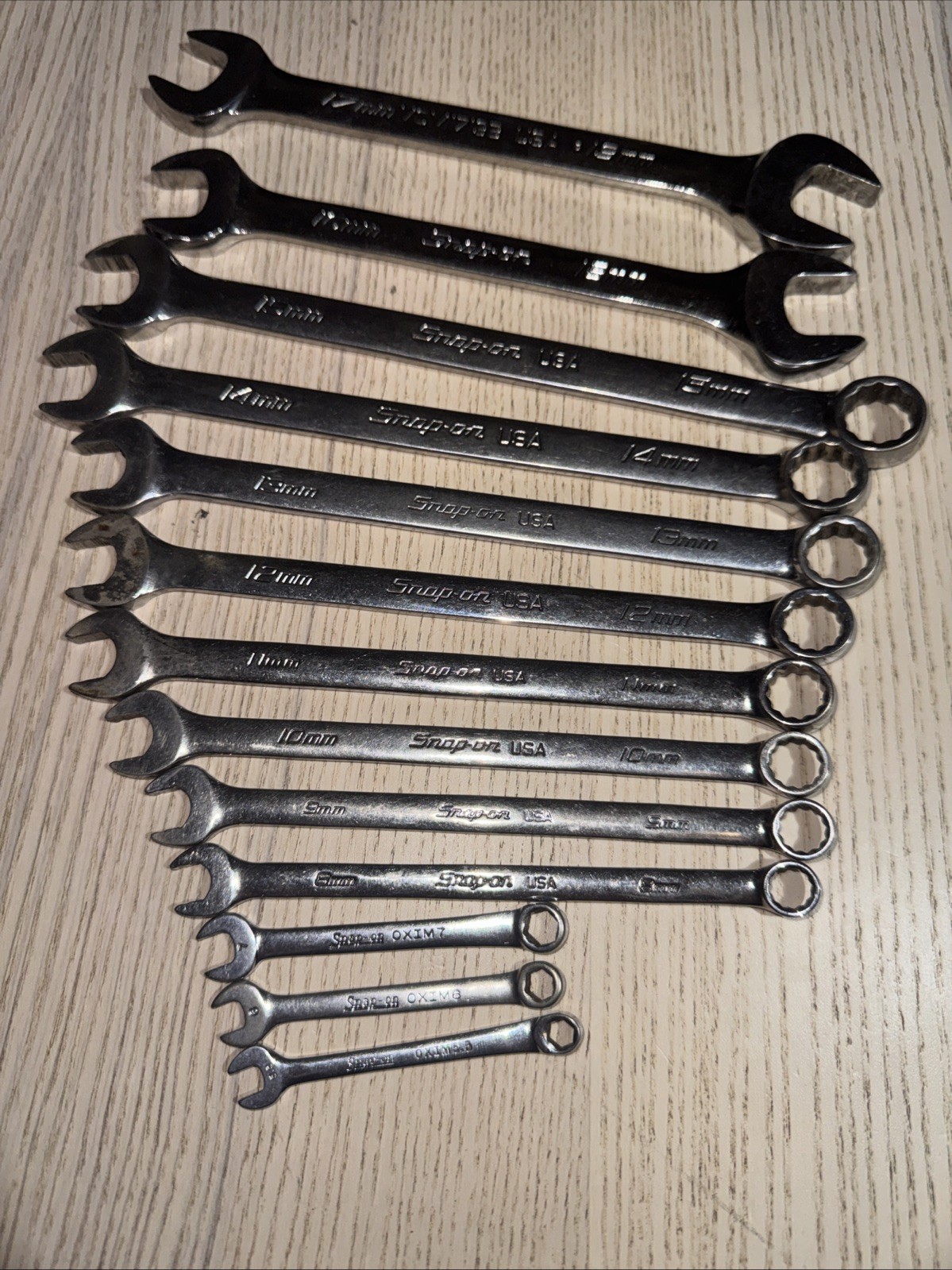 Snap-on Metric Combination Wrench Set 5.5 – 19mm 13-Piece Set Part Flank Drive