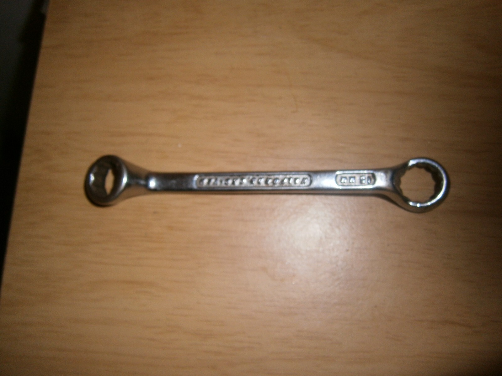 Vintage silver tone spanner. 14mm & 15 mm ends (E6b)