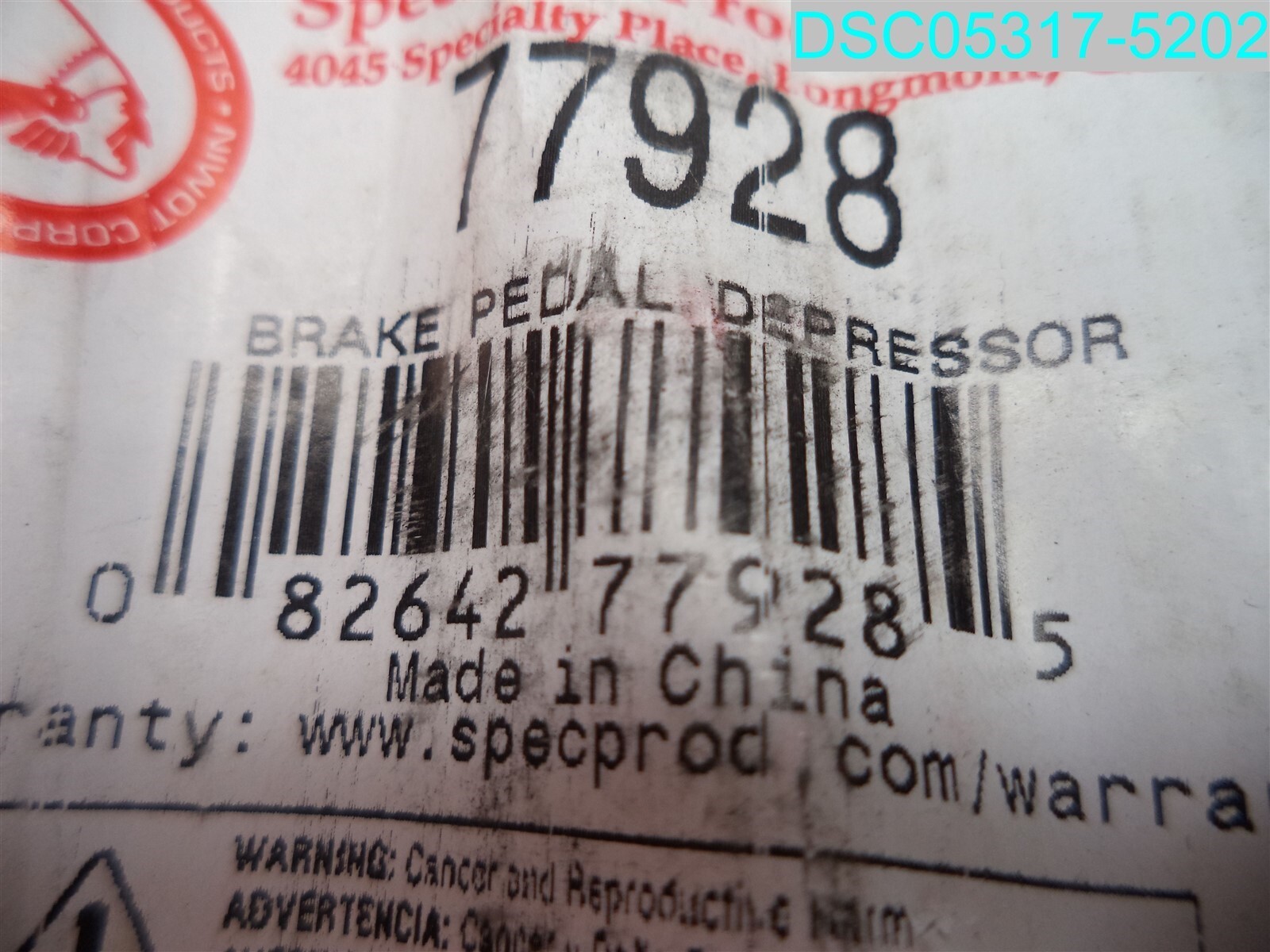 Specialty Products Company 77928 Pedal Depressor 082642779285
