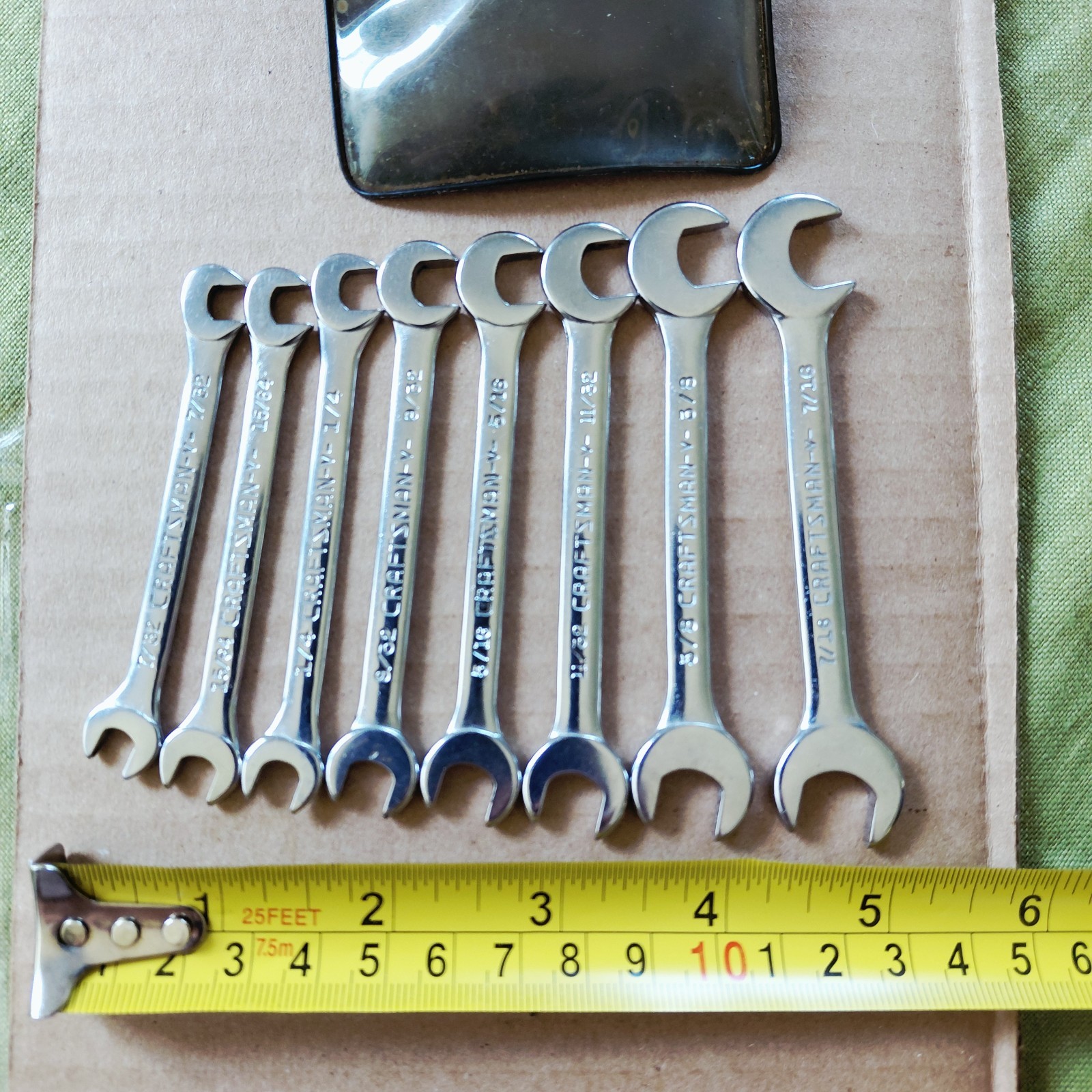 8pc.CRAFTSMAN 4306 SAE -V- OPEN END Ignition Wrench Set USA Vintage