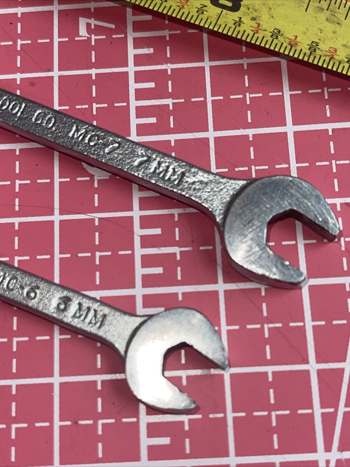 2 Piece Vanadium Tool Co Metric 6 Point Combination Wrench Set 6 7 Mc7 Mc 6 Mint