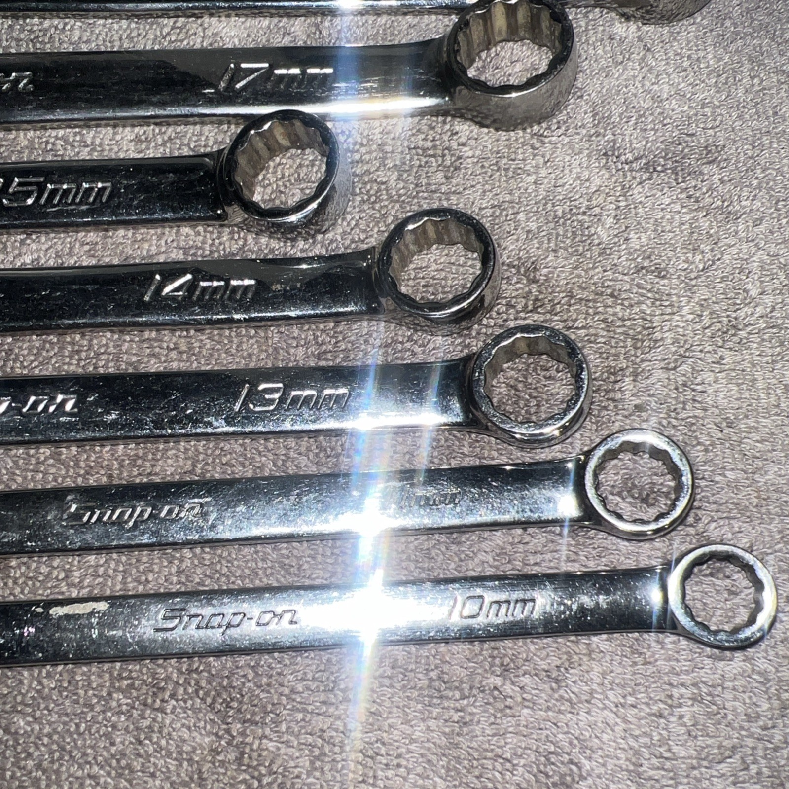 Snap On Tools USA OEXM 9 Pc Metric 10mm to 20mm Combination Wrench Set, 12PT