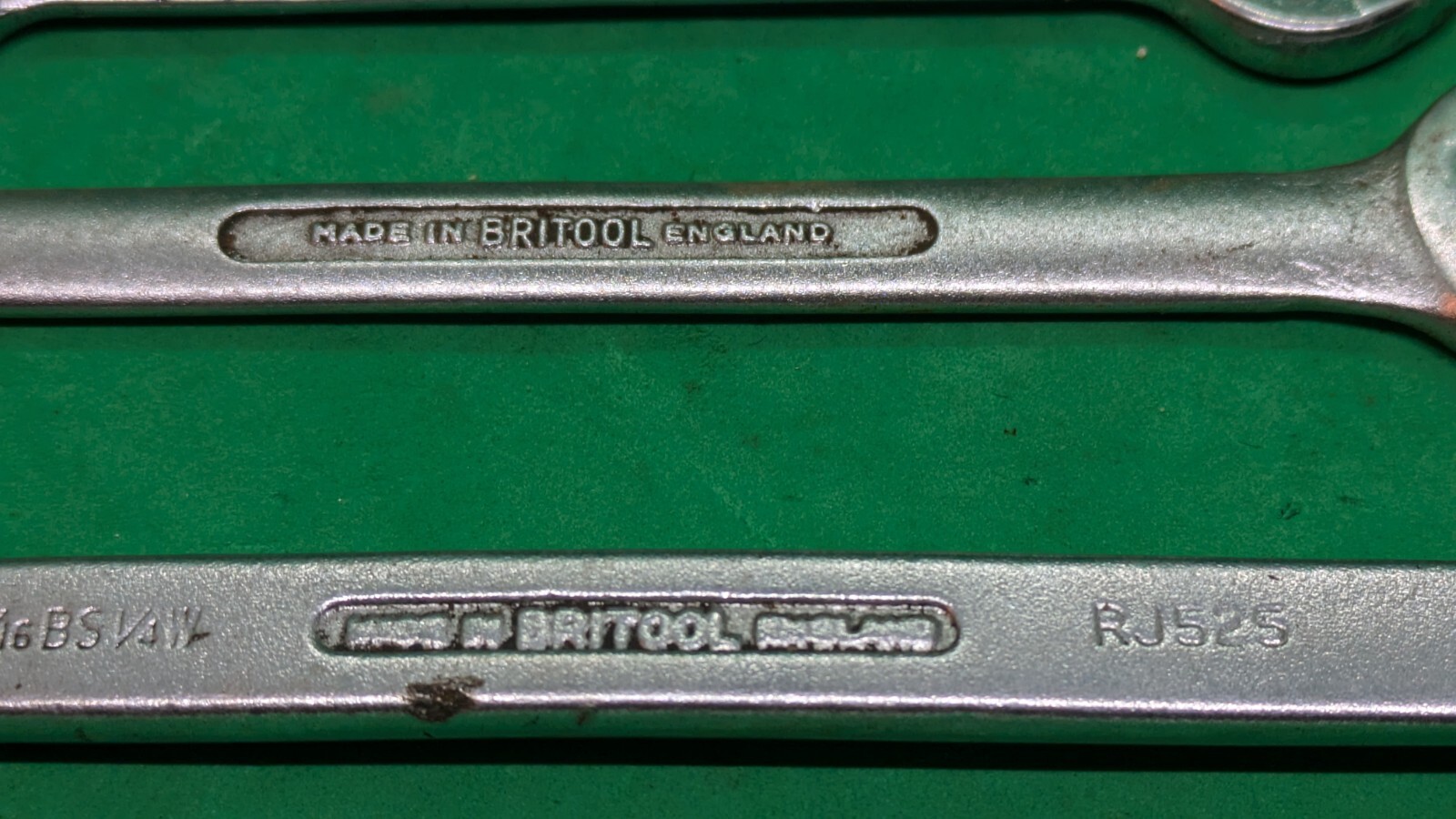 6 x BRITOOL Spanners. 5 x Open Ended, 1 x Combination. Metric and Imperial