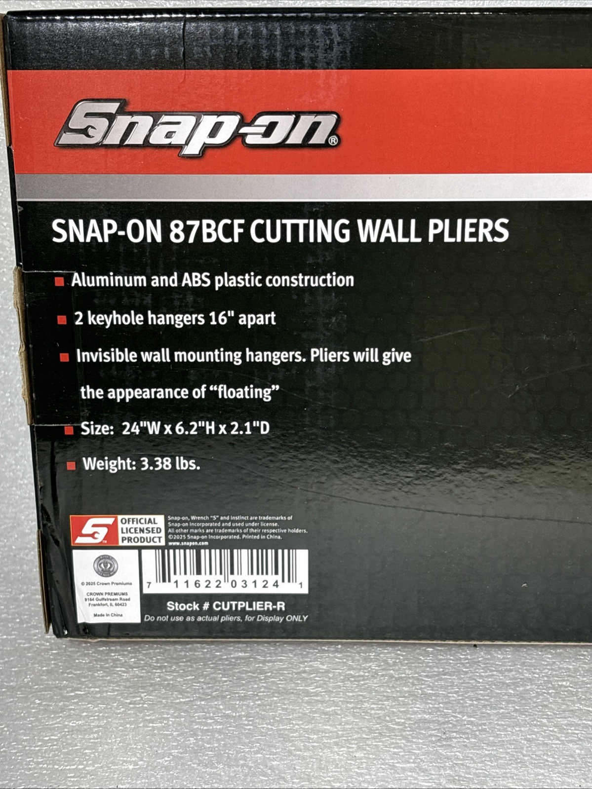 New Snap-On Red Diagonal Cutter Pliers Giant Display Wall Mount