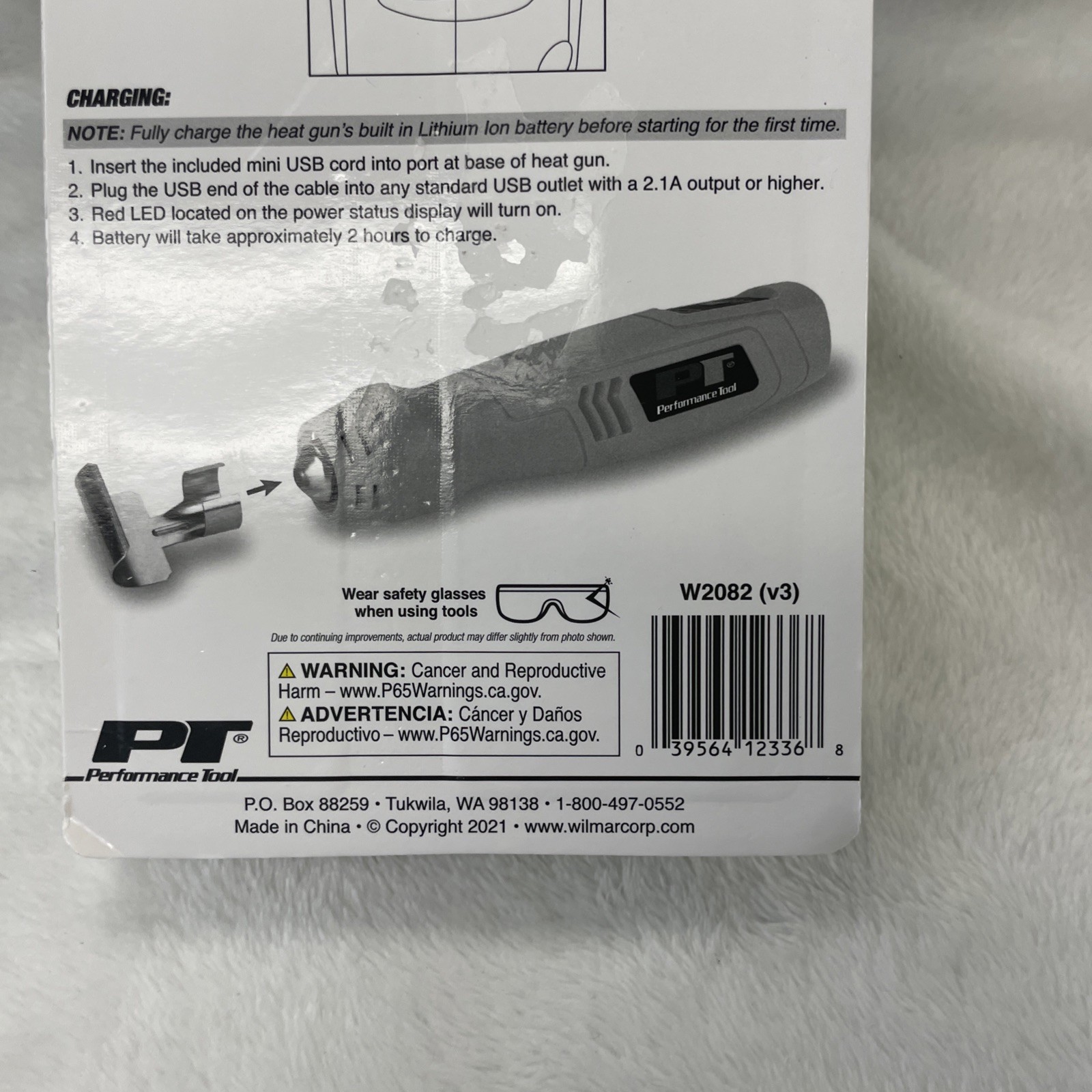 New Performance Tool Rechargeable Mini Heat Gun 600 Degree Temp w/Shield #W2082