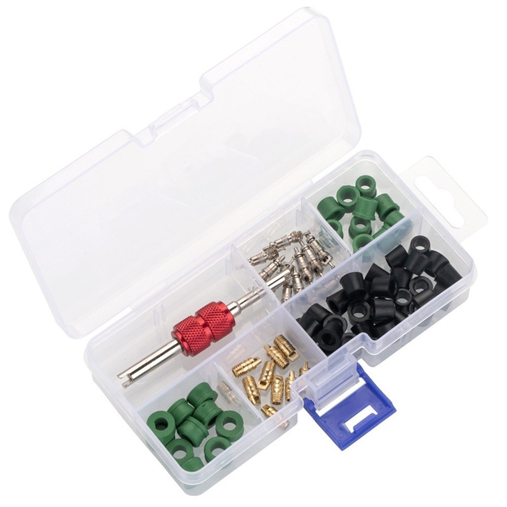 AC Valve Core Removal Tool Kit 71PCS for A C Repair with Hose Adapters