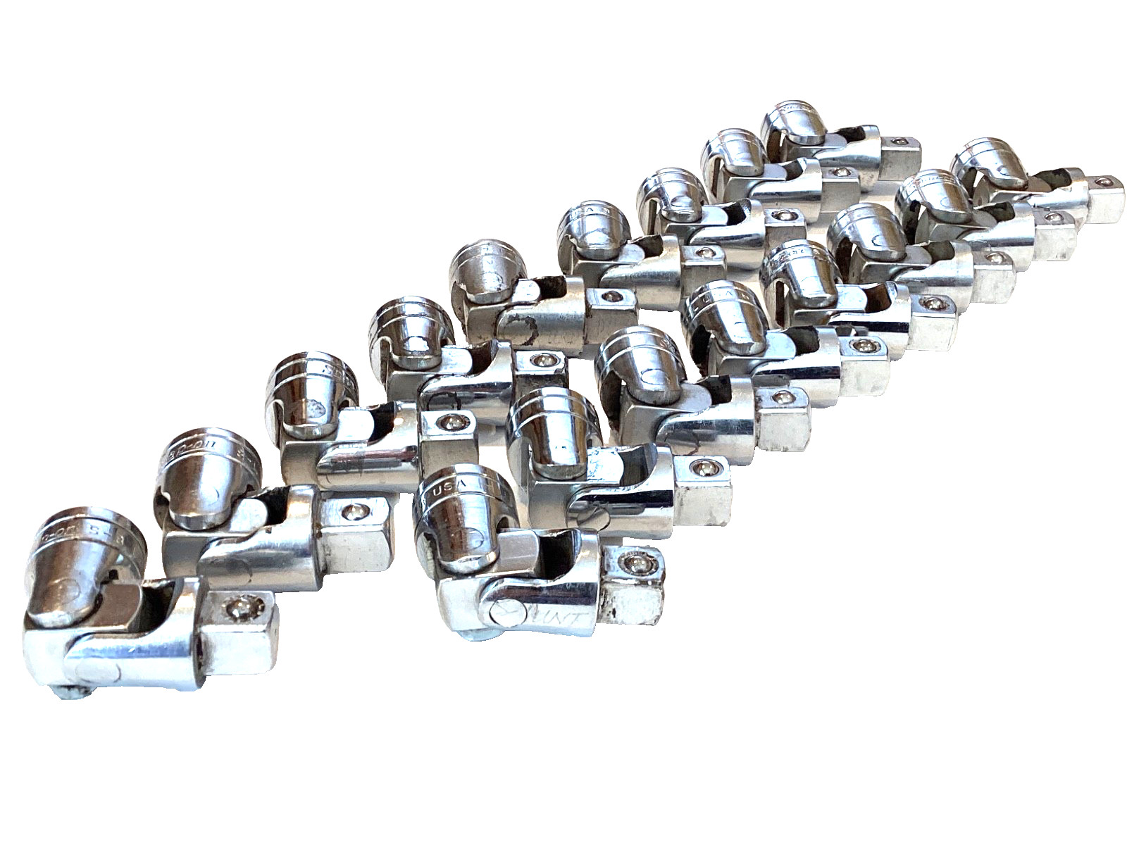 Snap On USA 1/2” Drive Universal Joint Chrome Swivel Socket Adapter 8L And S8