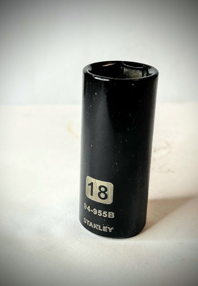 Stanley 18 mm x 3/8″socket 94-955B Black Chrome 6 Pt Free Shipping