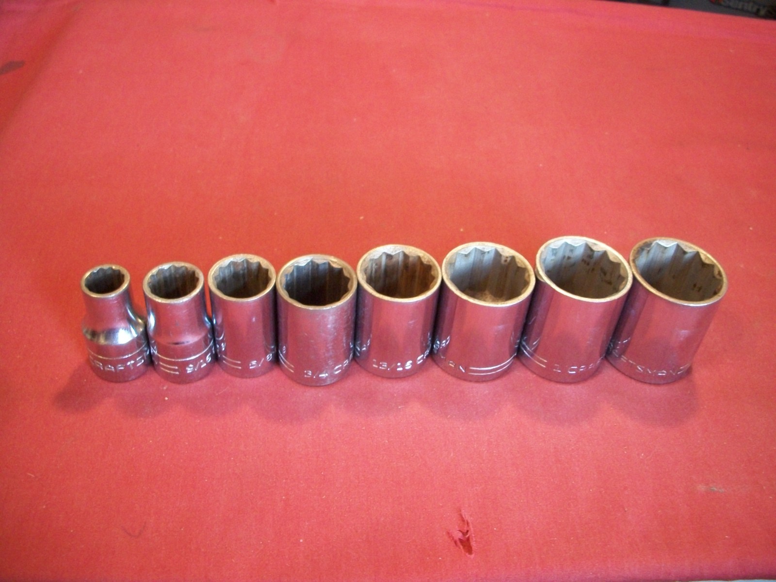Vintage Craftsman V Series 1/2″ dr. Socket Set of 8 pcs. 7/16″-1-1/6″