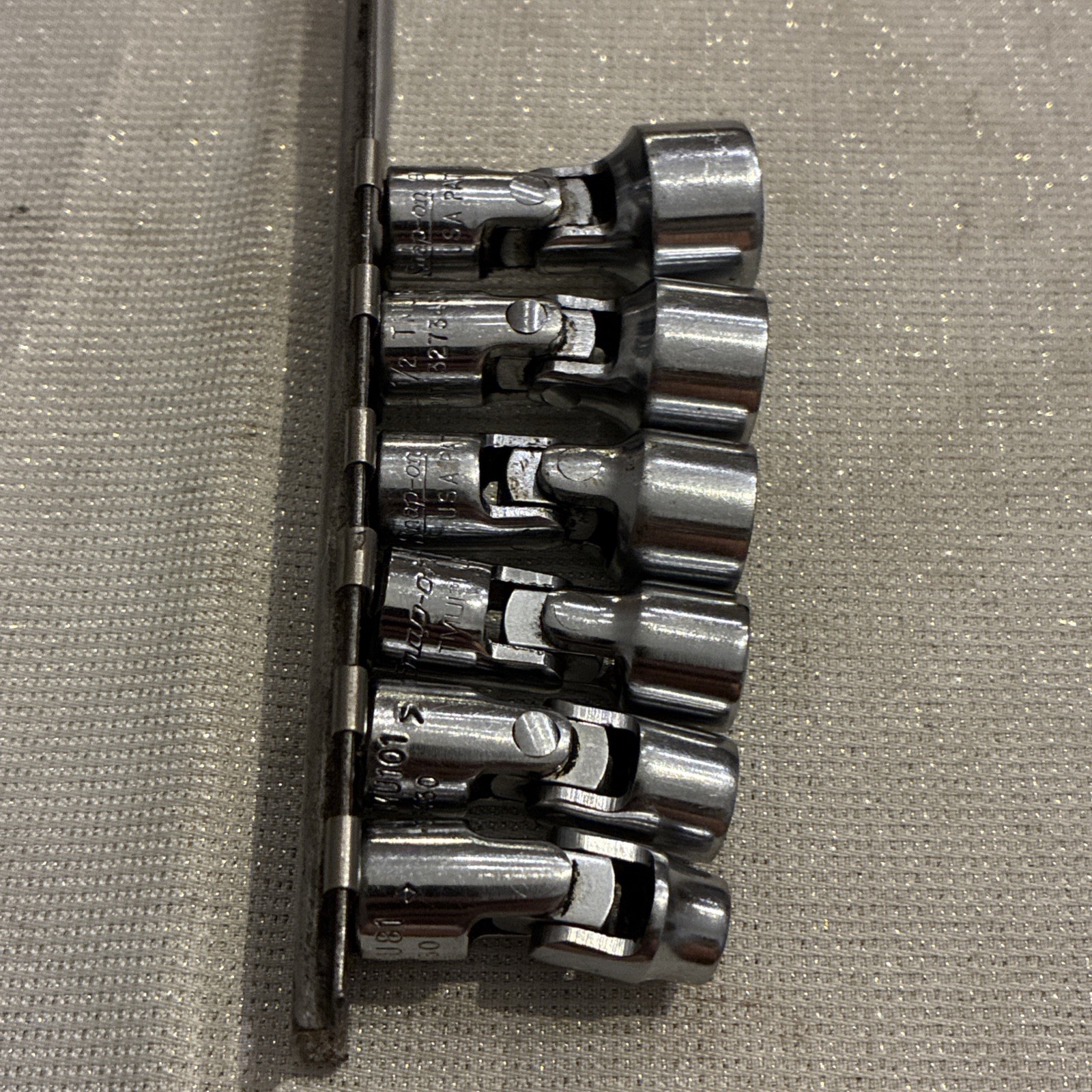 Snap-On Tools 6Pc 1/4″ Drive SAE 1/4-9/16” 12Pt Universal Swivel Socket Set TMUB