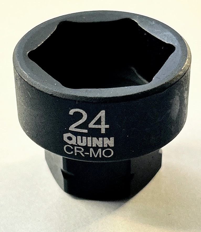 Quinn 24 mm x 1/2″ Dr Low Profile Impact Socket – 6 Point – Free USA Shipping