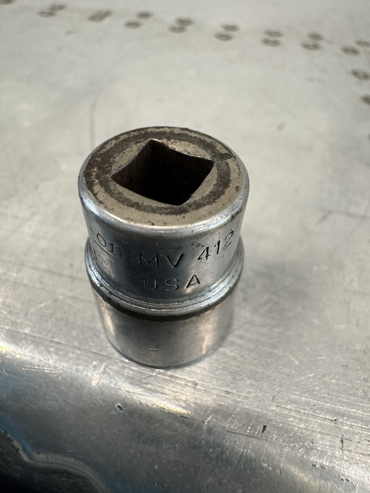 Snap-on MV412 – 3/8”, SAE, Chrome, 8 Pt. 1/4” Drive Shallow Socket USA