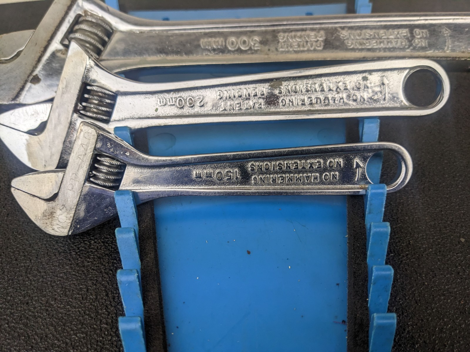 #bg039 Snap-on 3pc Vintage Adjustable Wrench Set AD6 AD8 AD12 USA