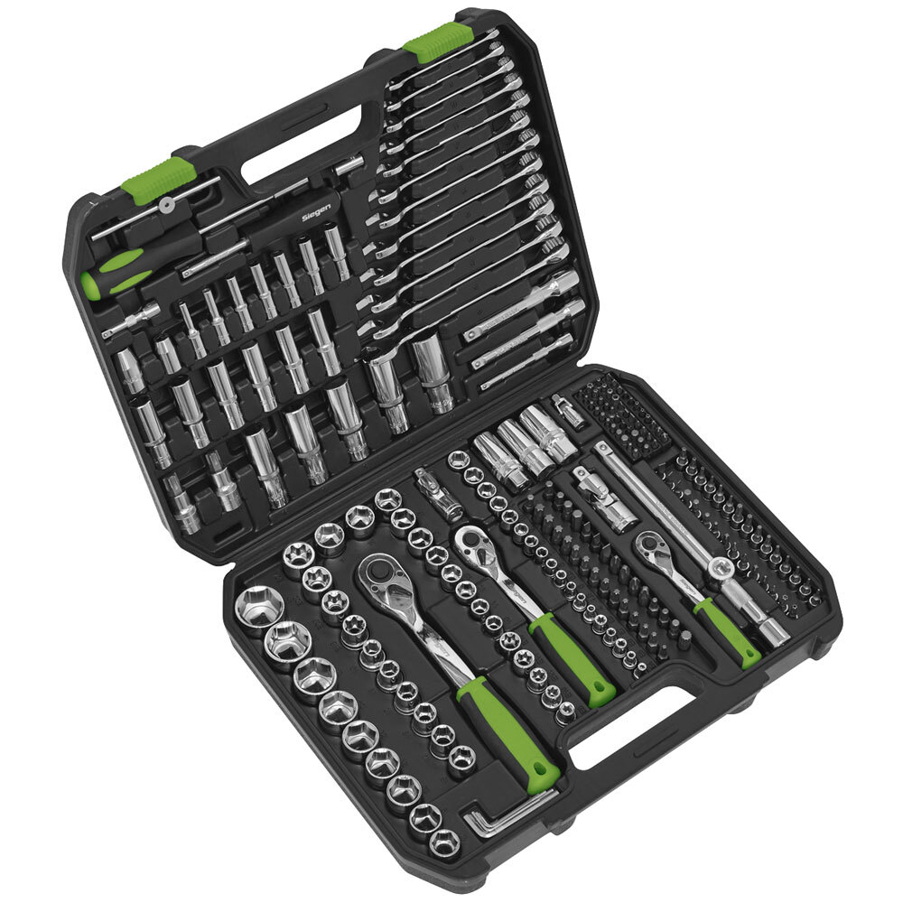 Siegen S01212 Socket Set 219pc 1/4″, 3/8″ & 1/2″Sq Drive WallDrive® Metric