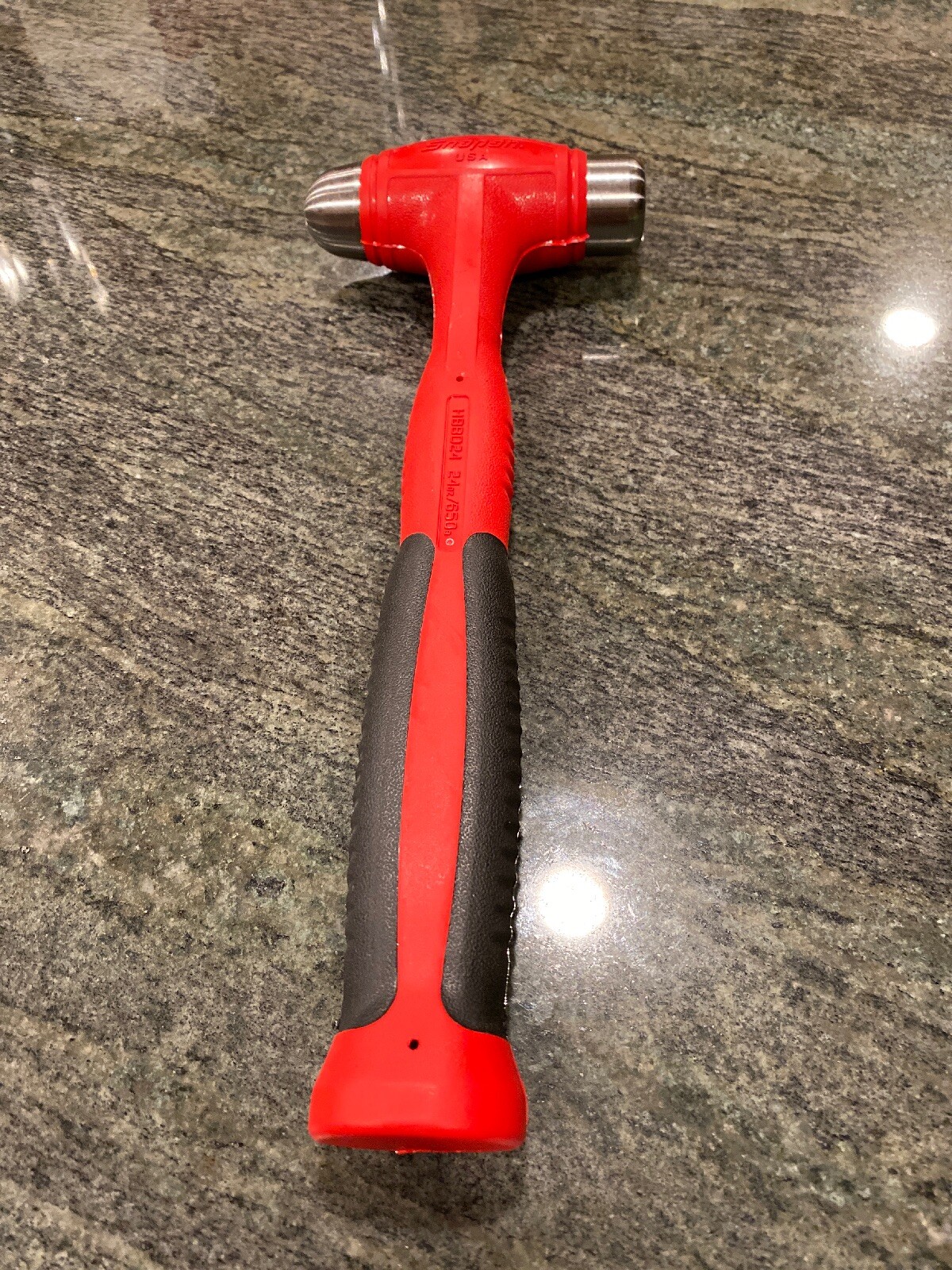 Snap On hbbd24 24 ounce ball peen soft grip dead blow hammer red