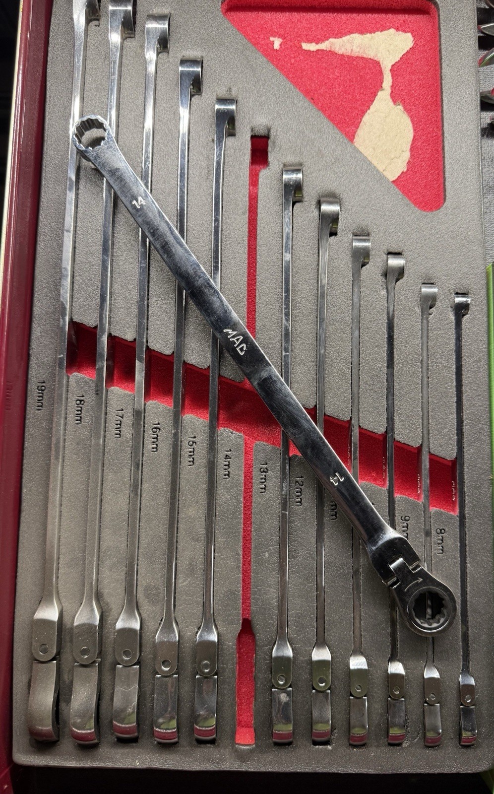 Mac Tools SRDBL 1212PT Ratchet Head Set 12-Piece, Extra Long Flex