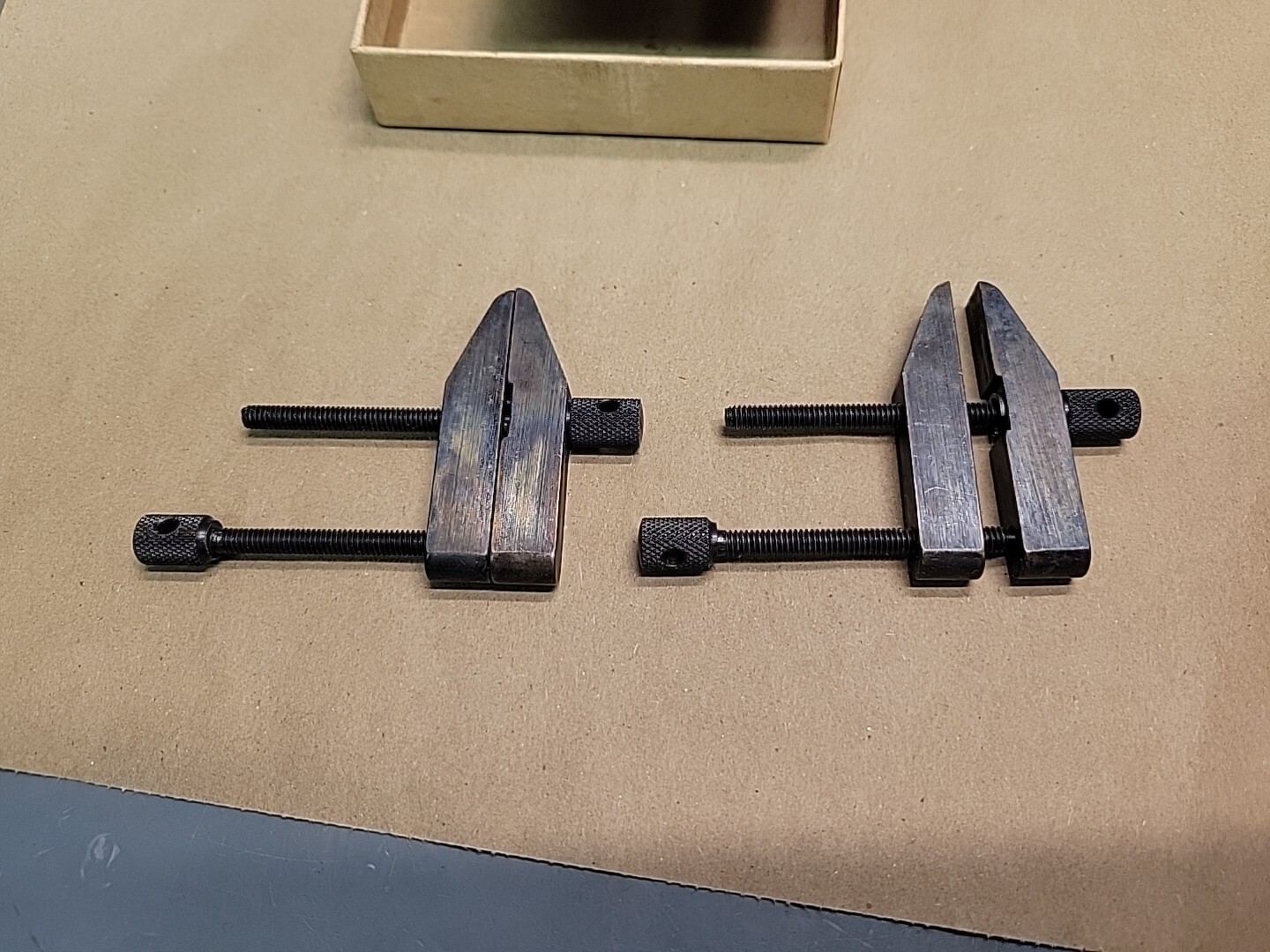 L. S. Starrett Machinist Parallel Clamp Set No. 161-A (2 Clamps) NOS w Marks