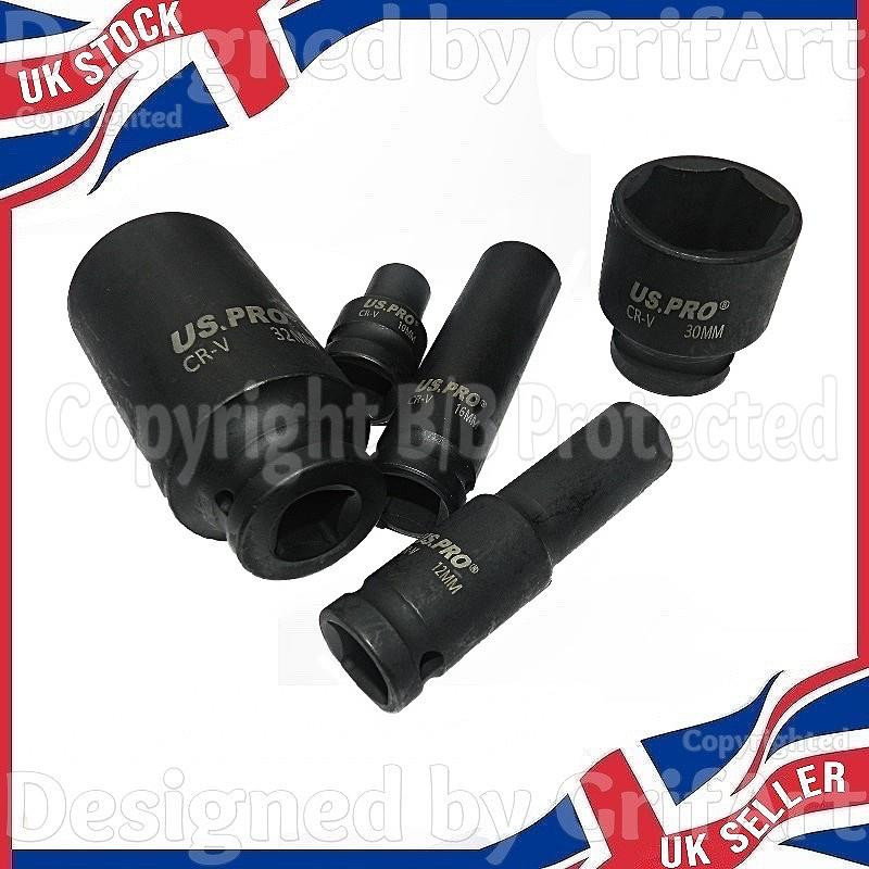 35PC SET 1/2″ DRIVE 6PT CR-V DEEP AND SHALLOW HEX IMPACT SOCKET LONG SHORT REACH