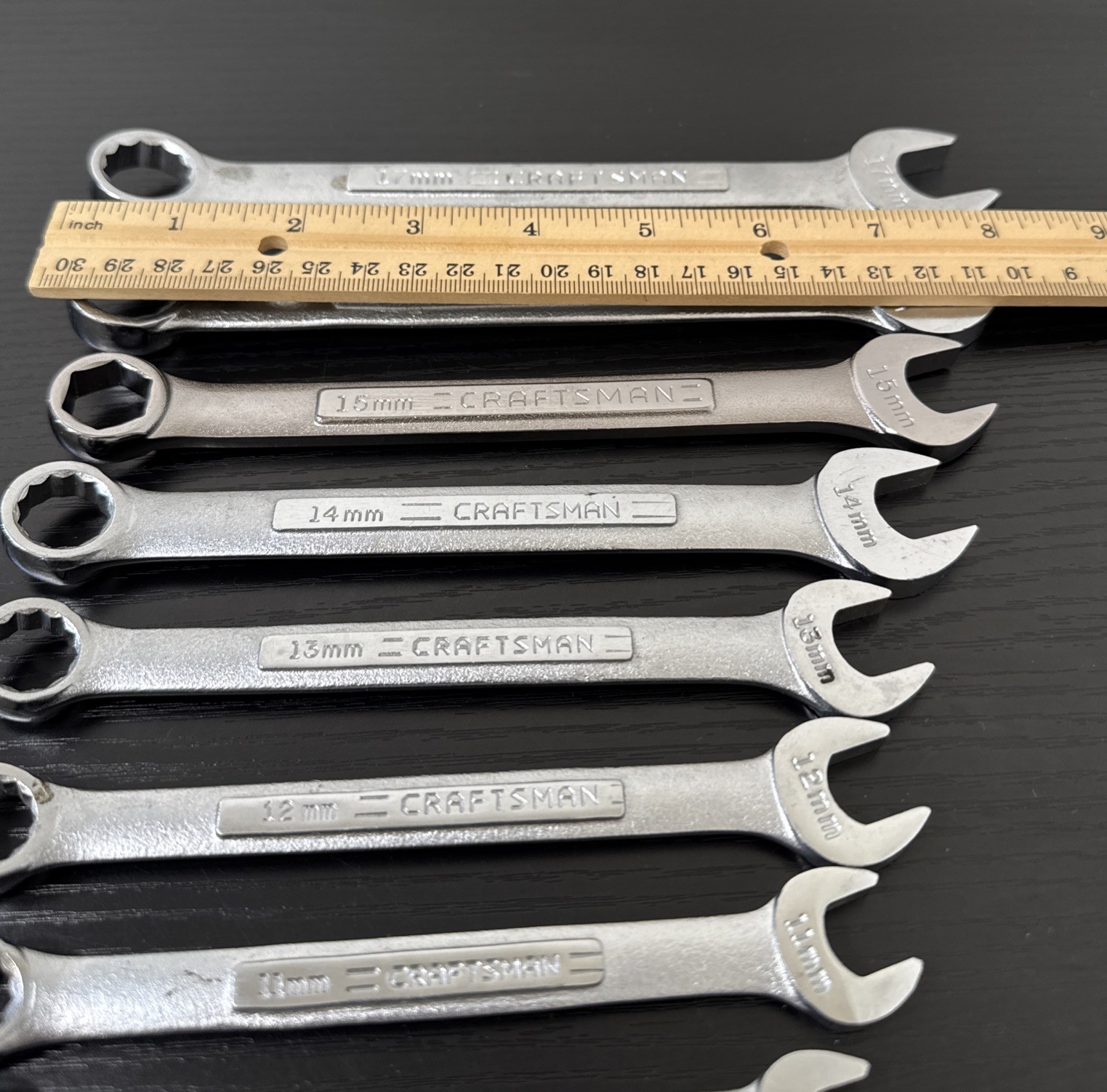 Craftsman USA V VV Metric Combination Wrench 11 Pc Set 12Pt 6mm Up To 17mm Read