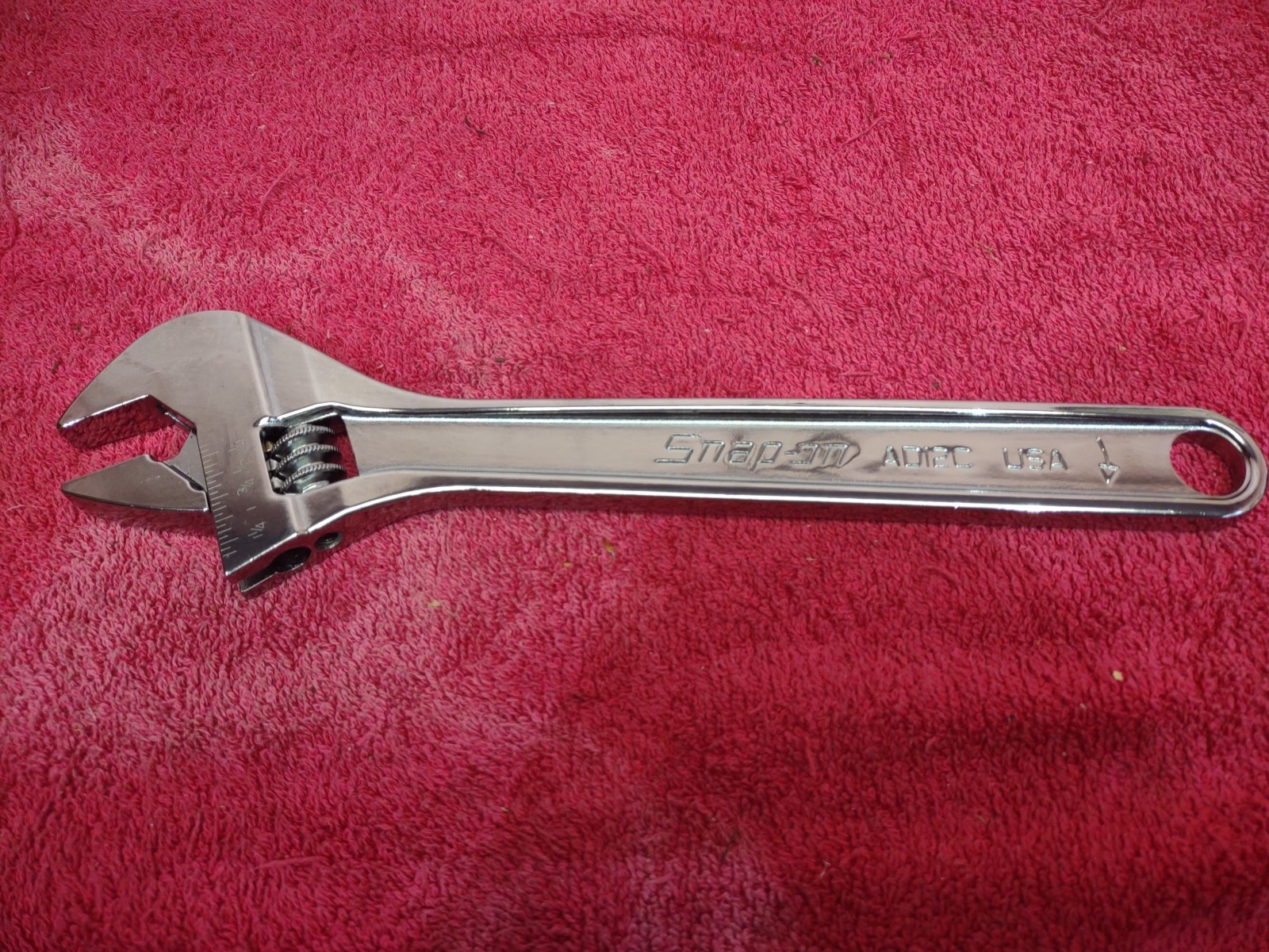 New Snap-on Tools USA STYLE 12″ Length Chrome Smooth Jaw Adjustable Wrench AD12C