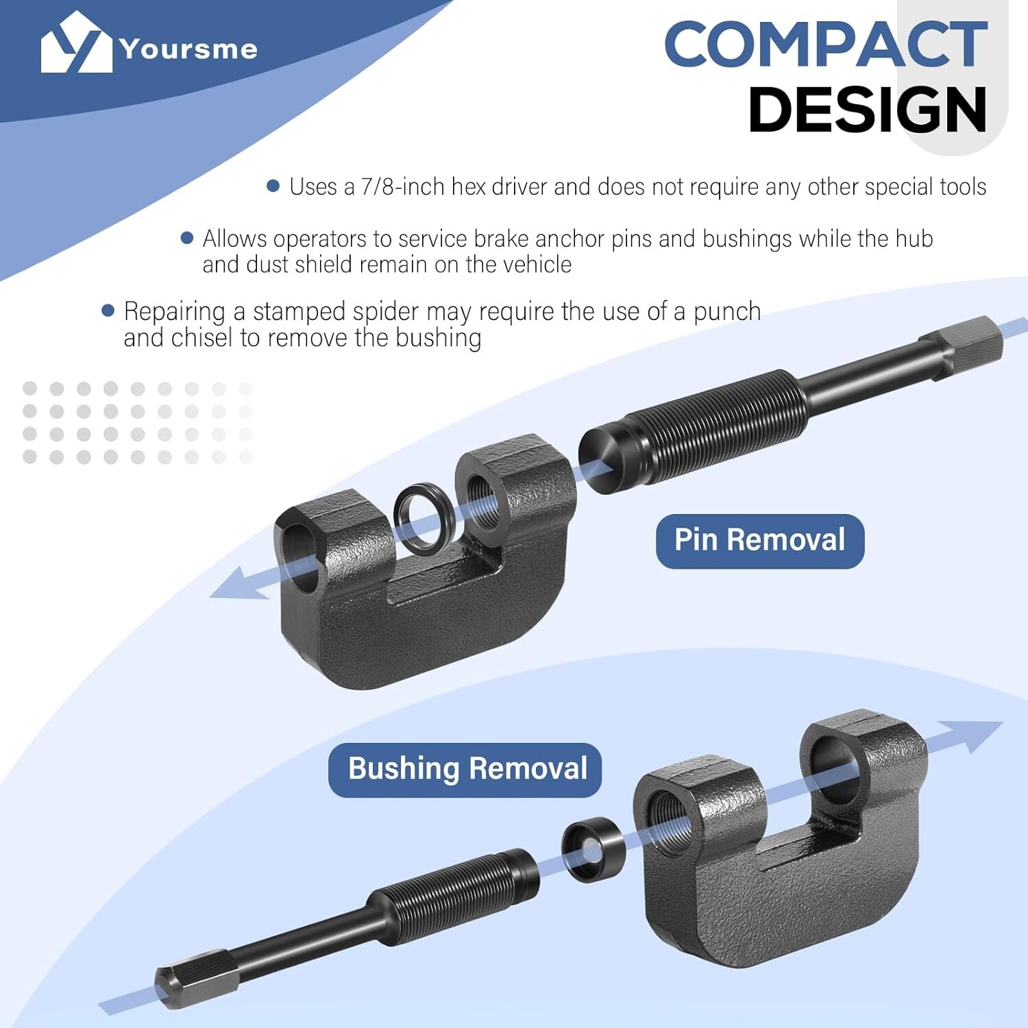 16002 Brake Anchor Pin Press 10 Ton Capacity Work for Class 6-8 Trucks&Equipment