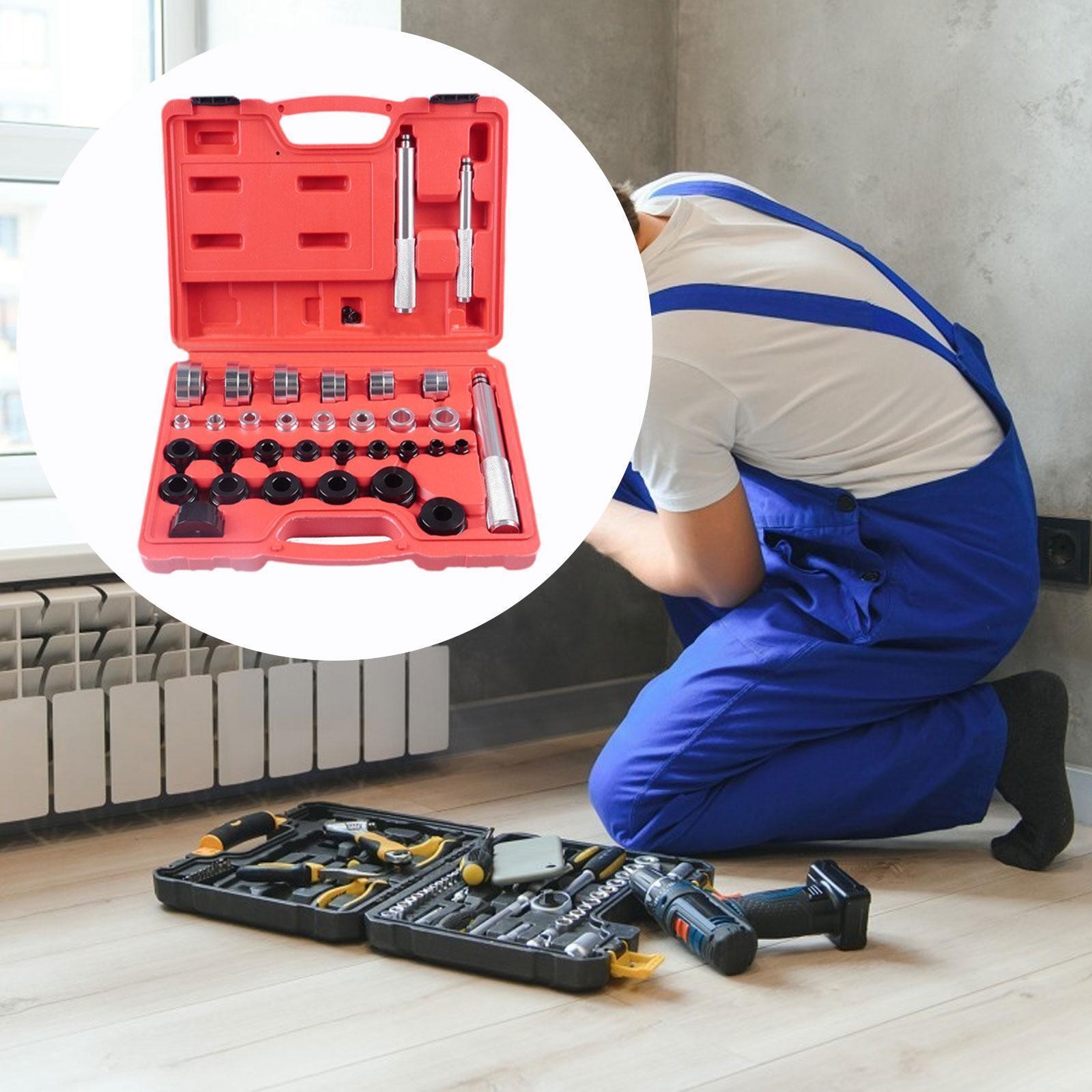 33 Pieces Master Bushing Driver Set Portable Professional 3 Sizes Handles Sturdy