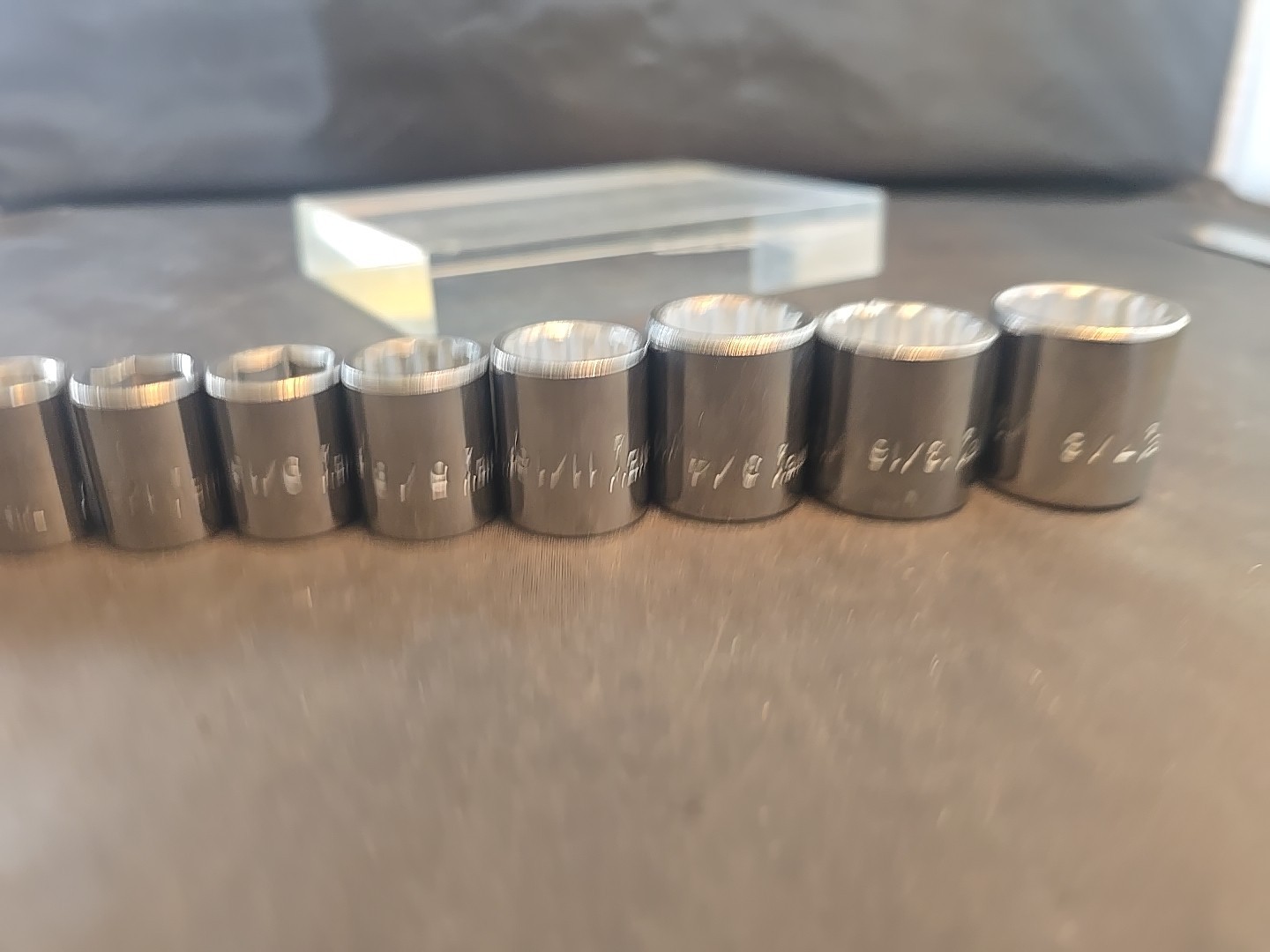 9pc. 3/8″ Dr. SAE Bonney Shallow Socket Set USA Excellent