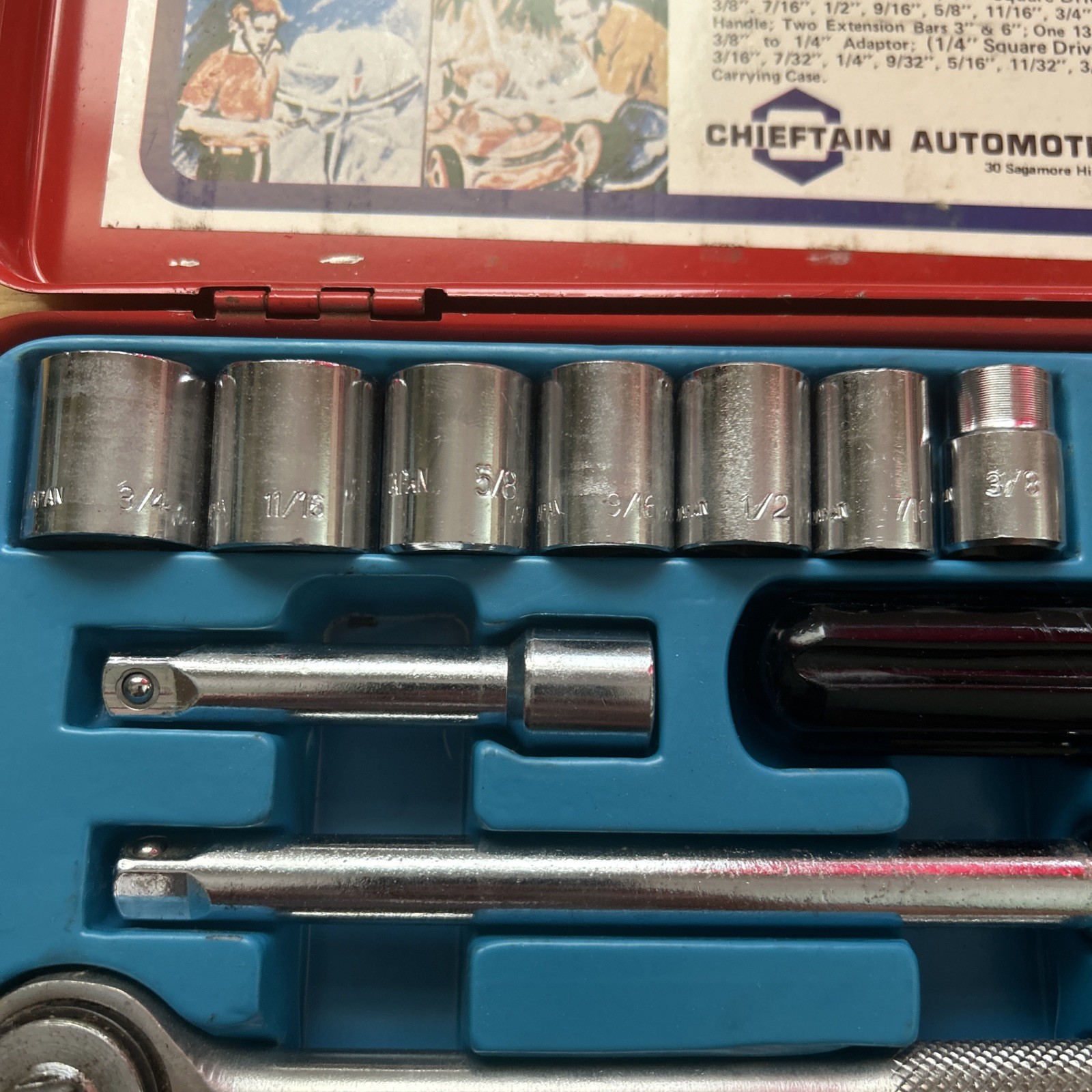 21 piece Socket Set with carrying case Chieftain Automotive Products Japan BNIB