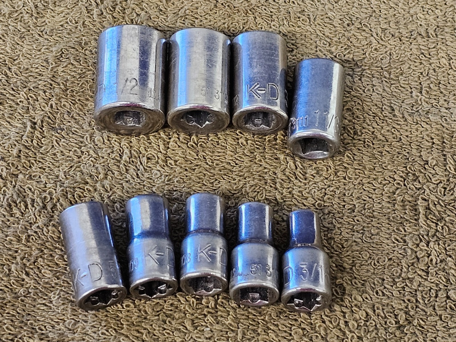 12 KD K-D 1/4″ Drive 51 Socket Set Ratchet Extension Sae 1/2 7/16 3/8 5/16 3/16