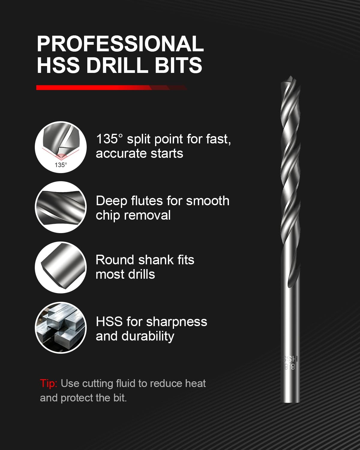 Kolvoii M8x1.25 Thread Repair Kit HSS Drill Bit 304 SS Insert 11.7mm Tool Set