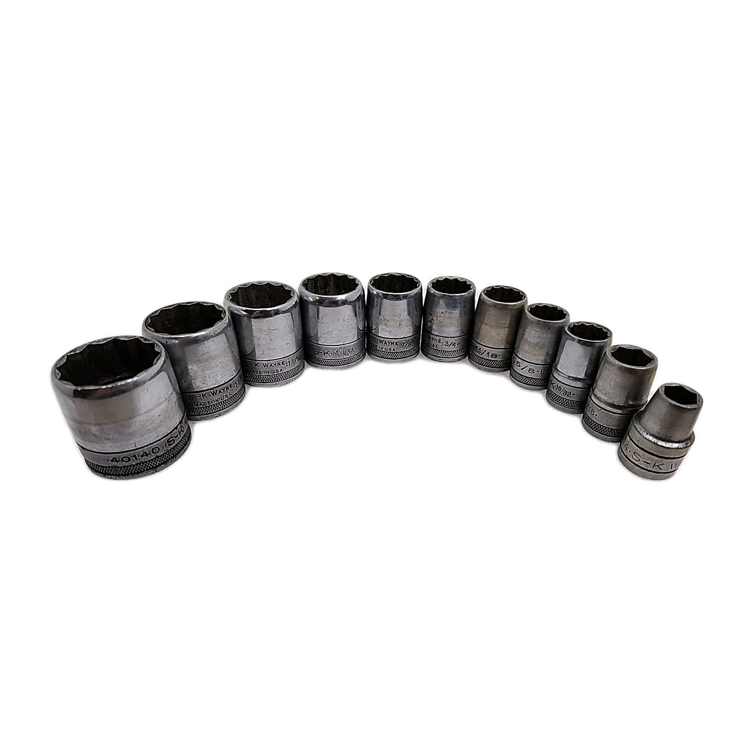 VTG SK Tools SK Wayne 1/2” Drive SAE 12Pc Socket Set 7/16” To 1 1/4” USA