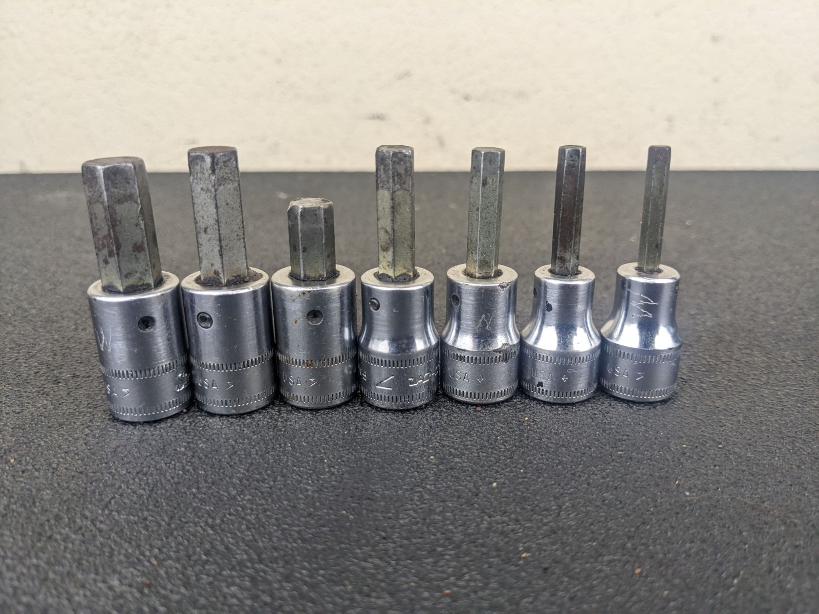 #bl350 Snap On 207EFAMY 7pc 3/8″ Drive Metric Hex Bit Socket Set 4-10mm