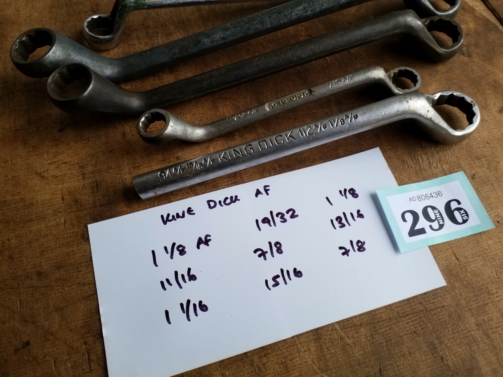 Vintage King Dick AF Ring spanners Classic Car Mechanic Bike Lot No 296