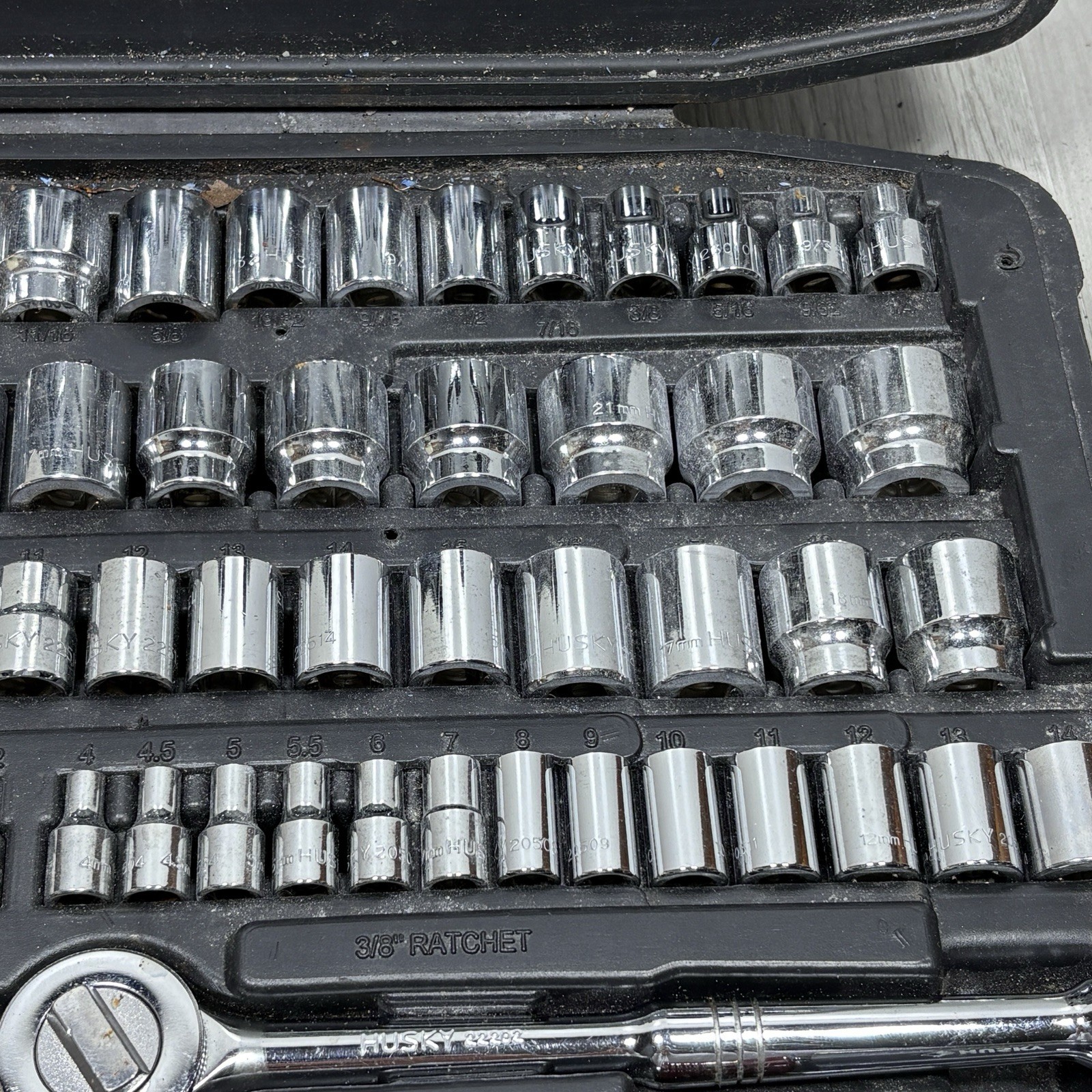 Large Huskey Socket Set Missing one adapter otherwise Complete Good Shape