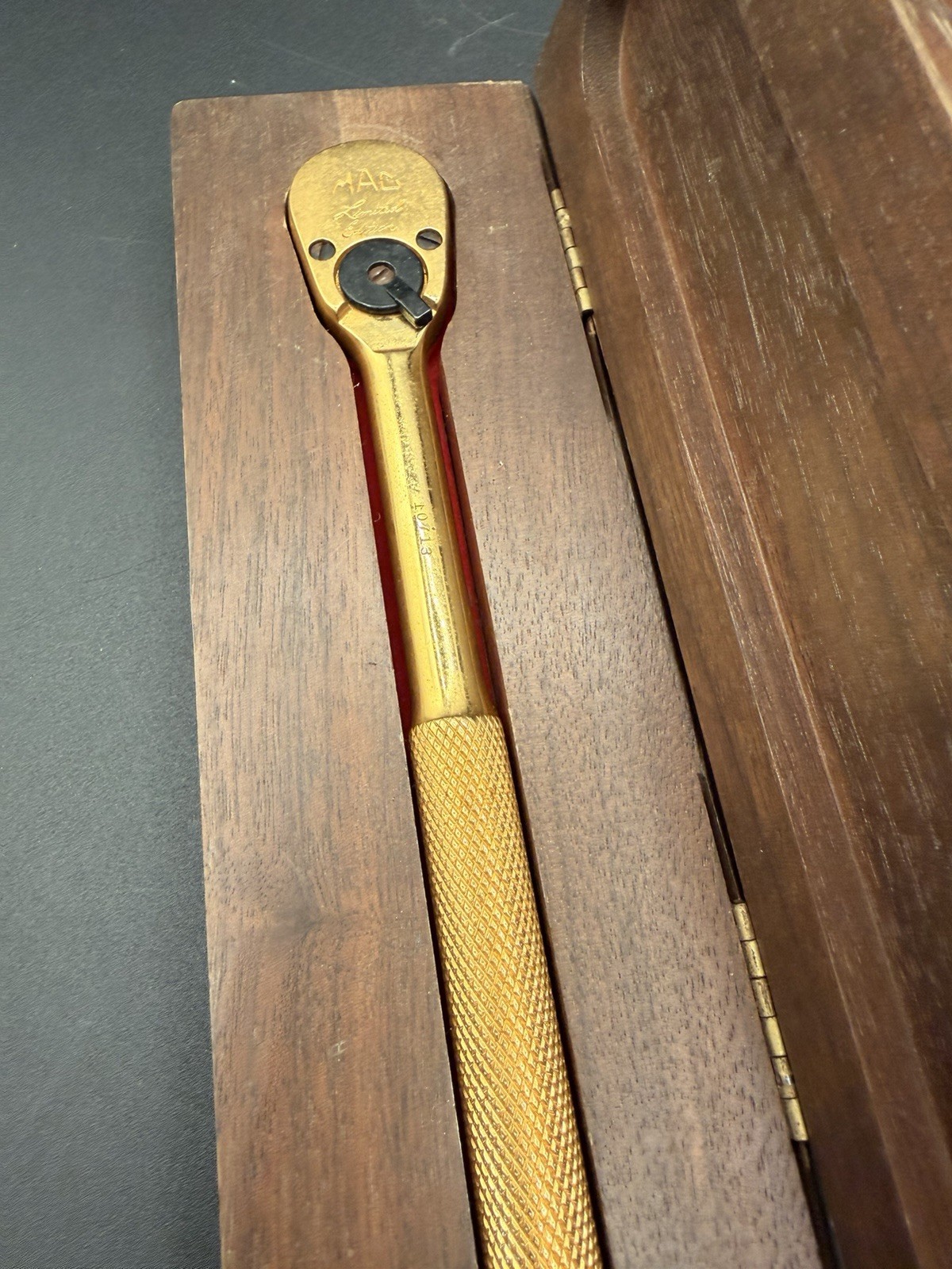 Mac Tools Vintage 1985 Limited Edition Ratchet 24K GOLD PLATED WITH BOX UNUSED