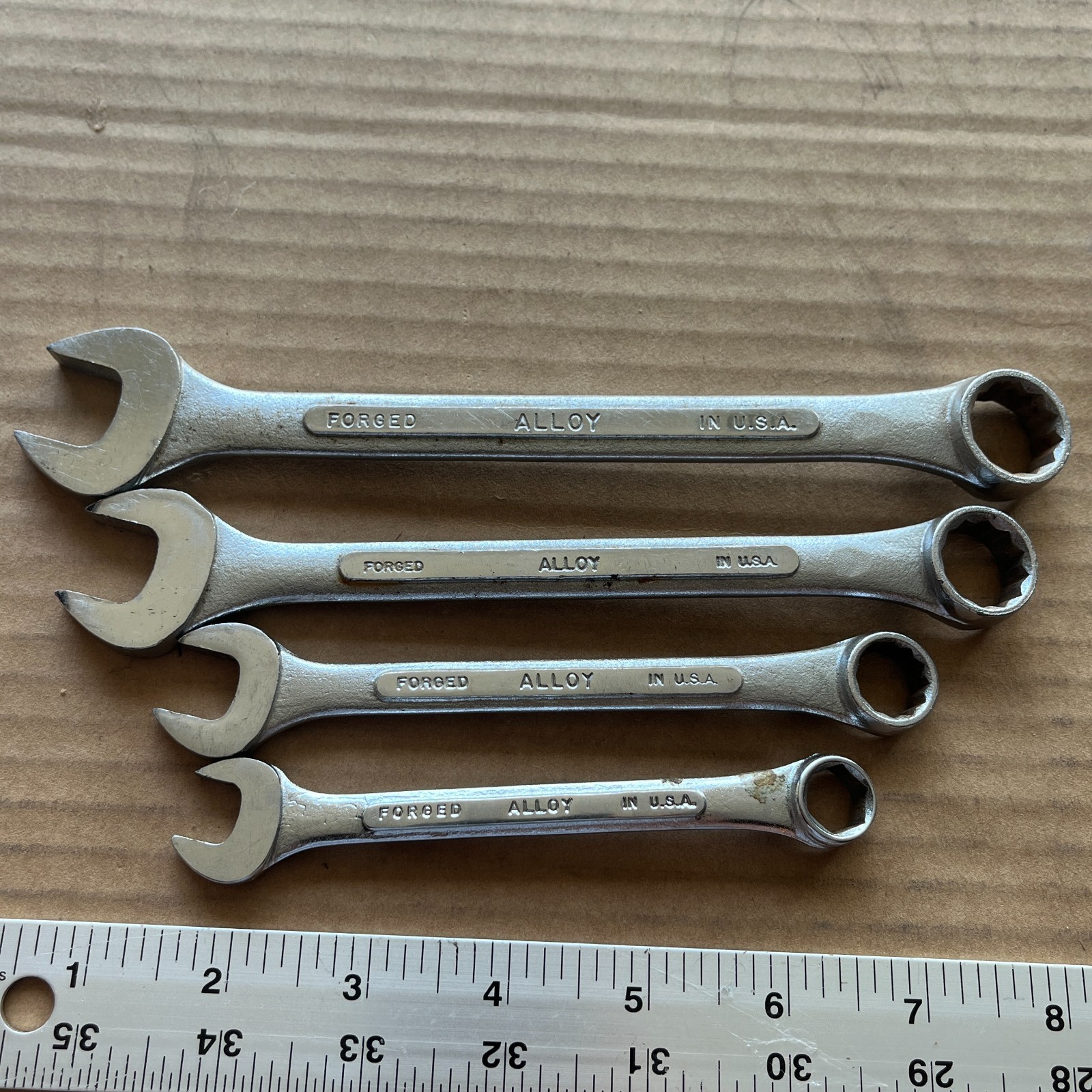S-K SK Tools C-14 — C-22 Combination Wrench 7/16-11/16″ Inch, 12 Pt USA – 4 pc