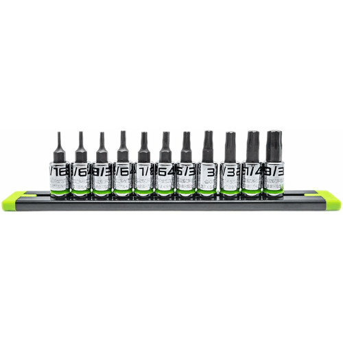 GripEdge GE11ASSHSRPT, 11PC. 1/4″ Drive Short SAE Hex Driver Set