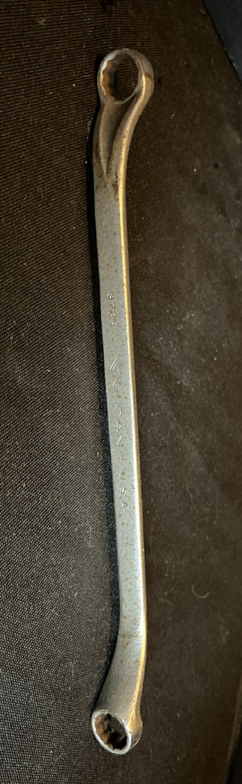 VTG Vulcan 3723 7/16”x3/8” 12 Point SAE Chrome Offset Double Box End Wrench USA