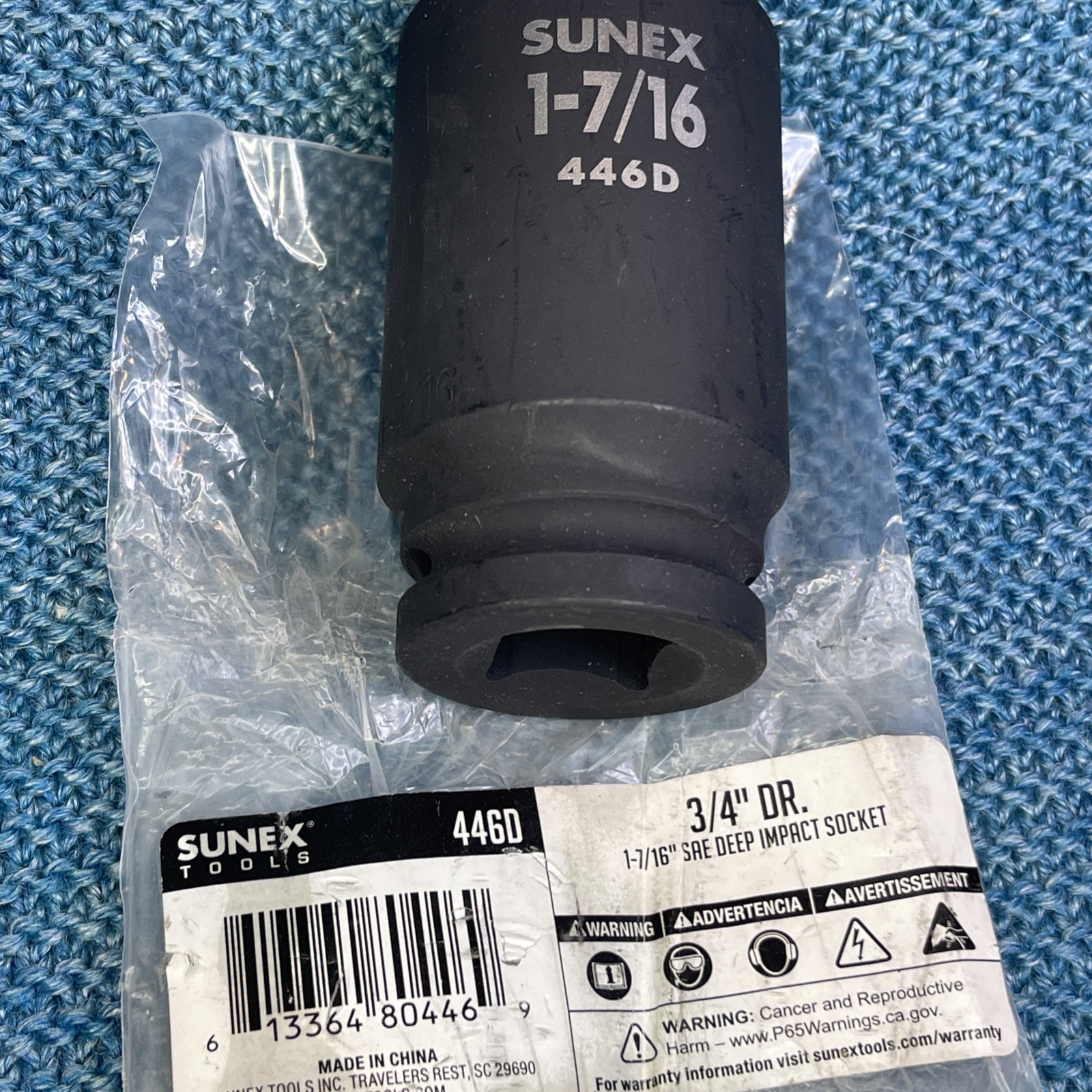 Sunex 446D 1-7/16″ 3/4″ Drive 6 Point Deep Impact Socket Standard Tools SAE