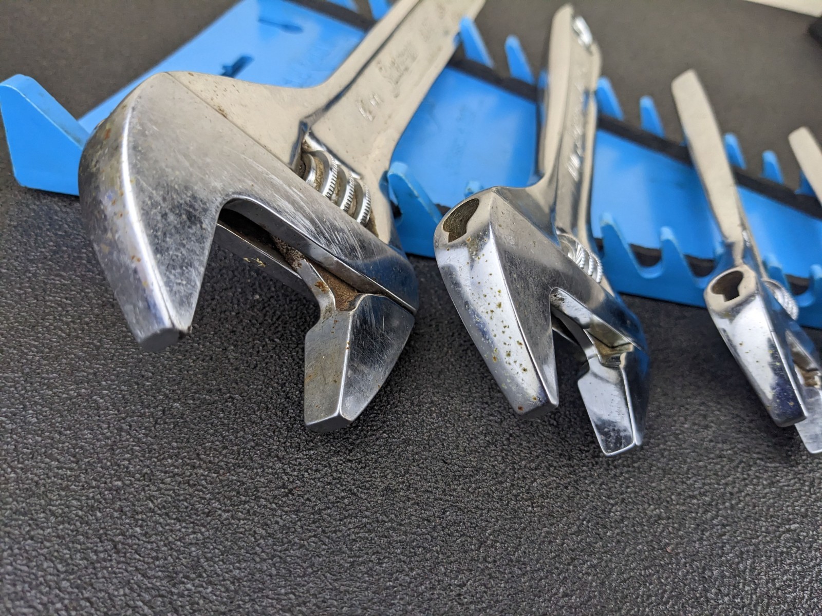 #bn784 Snap-on Tools Vintage USA 4 Pc Adjustable Wrench Set 6″, 8″, 10″, 12″