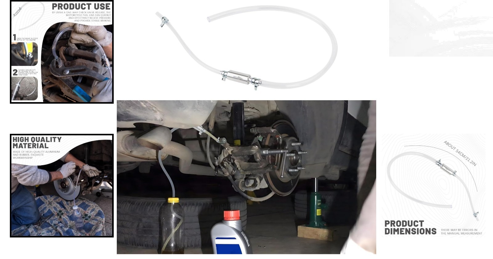 Universal Brake Bleeder Kit – Aluminum & Rubber, Easy Maintenance for Vehicles