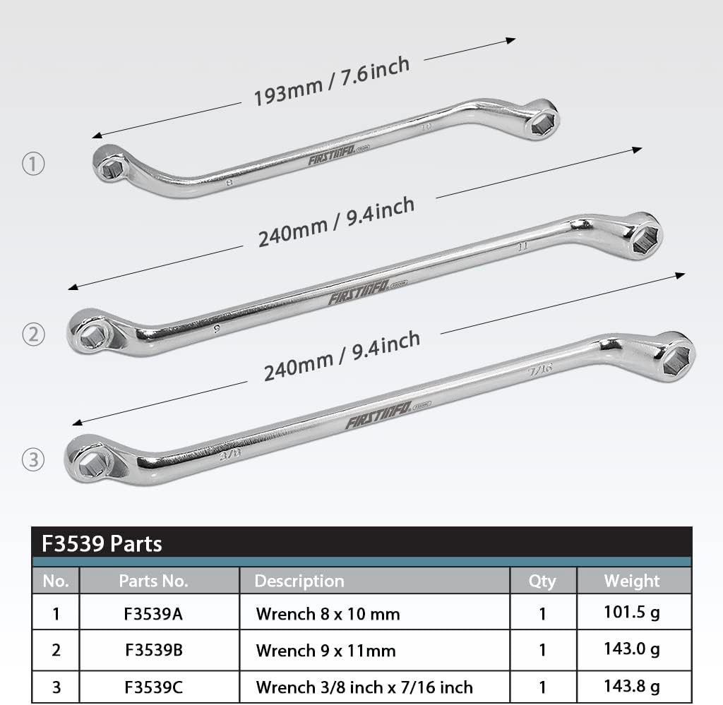 Brake Bleeder Wrench 6 Sizes 8mm 9mm 10mm 11mm 3/8-inch 7/16-inch