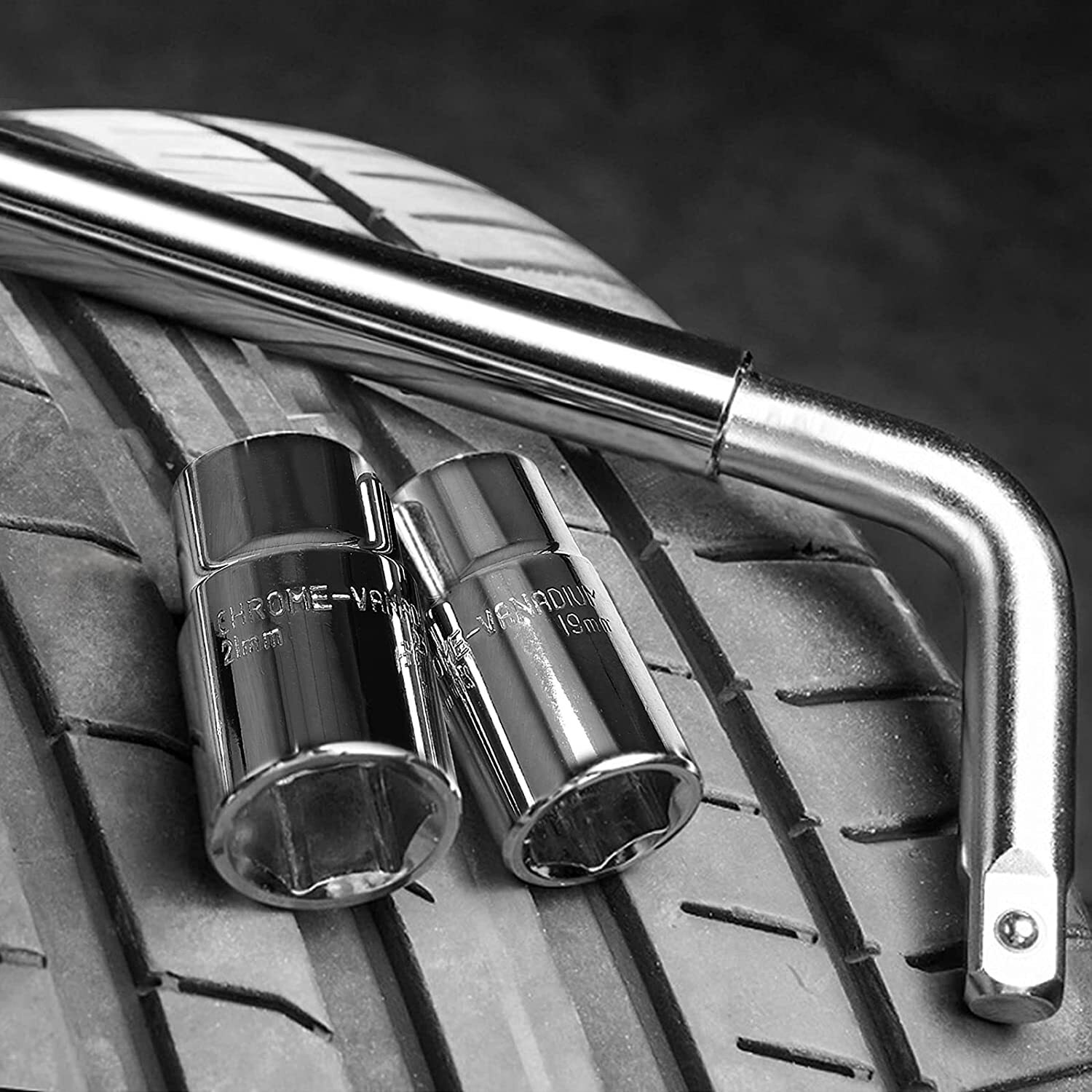 1719 21 23mm Wheel Lug Wrench Standard Sockets Telescoping Extendable Brace Tire