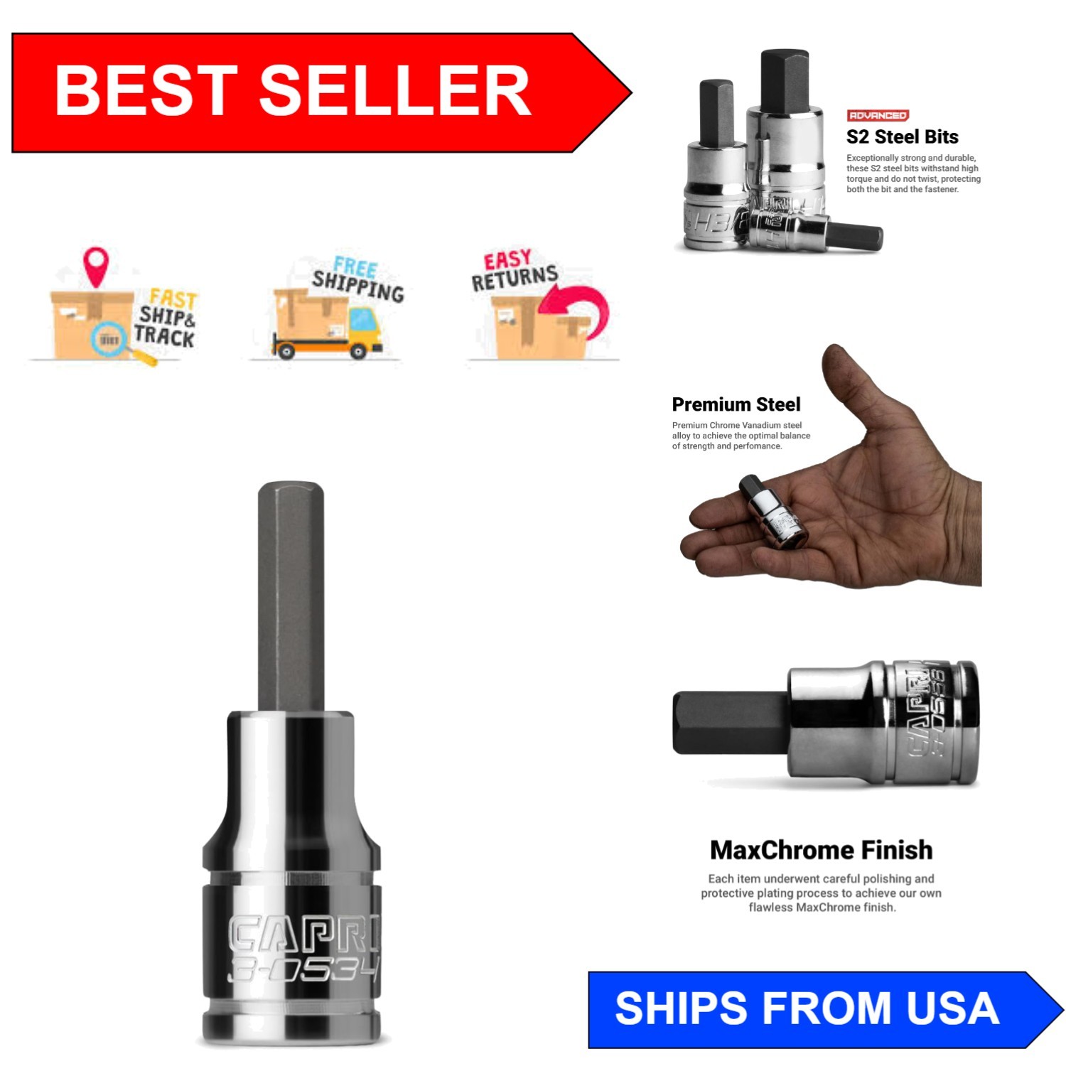 Single Durable 4 mm Hex Bit Socket, 1/4-Inch Drive – Ideal for High-Demand Tasks