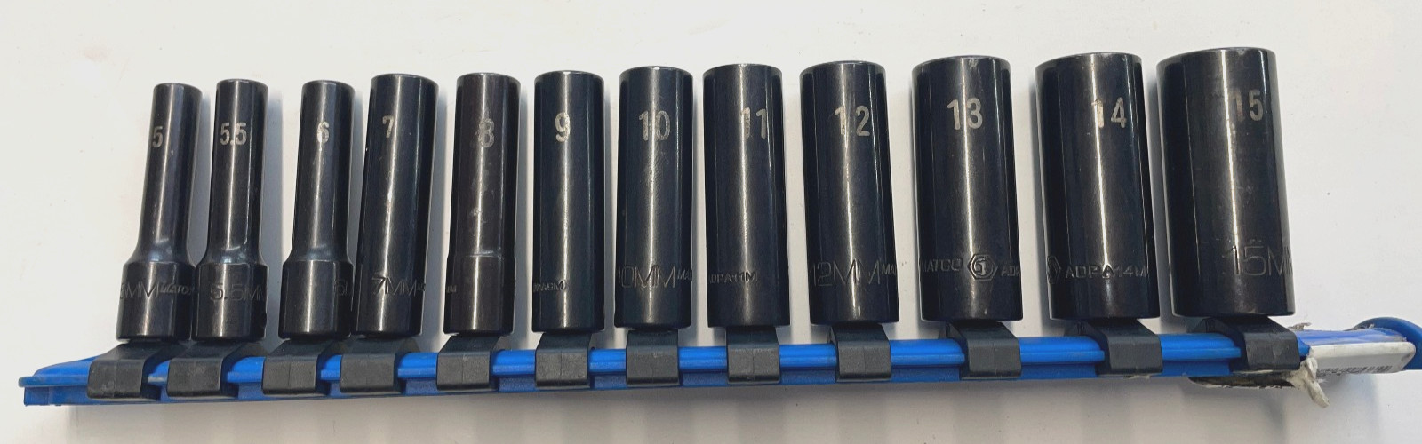 Matco Tools Non-Slip Deep 1/4″ Drive Impact Socket 12 Piece Set Metric 5-15mm
